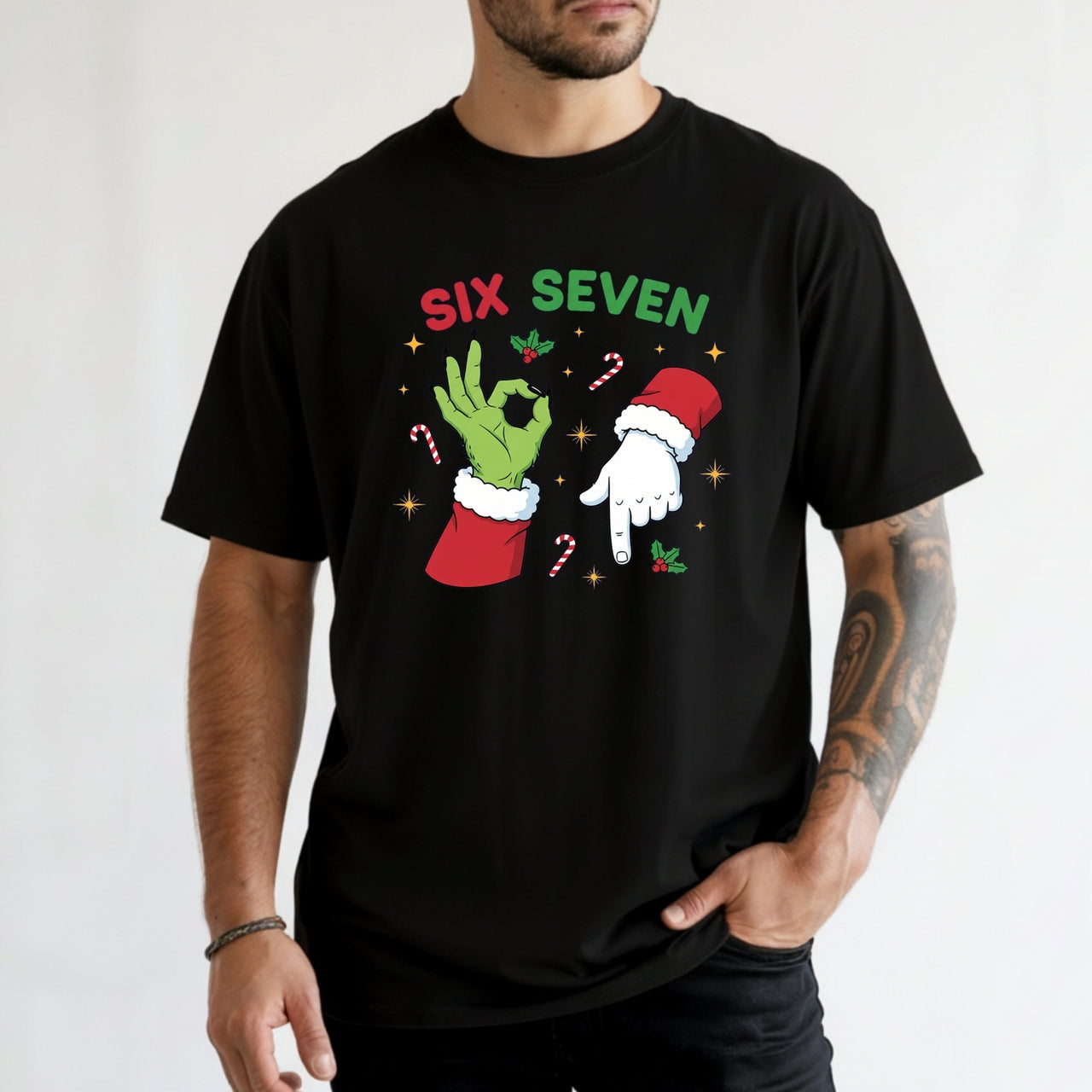 Six Seven Christmas T-Shirt – Funny Holiday Meme Graphic Tee
