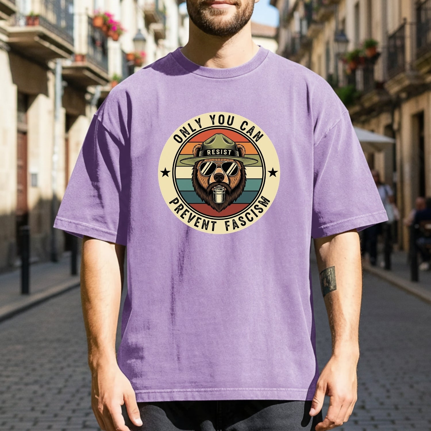 Retro Forest Ranger Bear T-Shirt – Funny Environmental Parody Tee – Vintage Nature Graphic