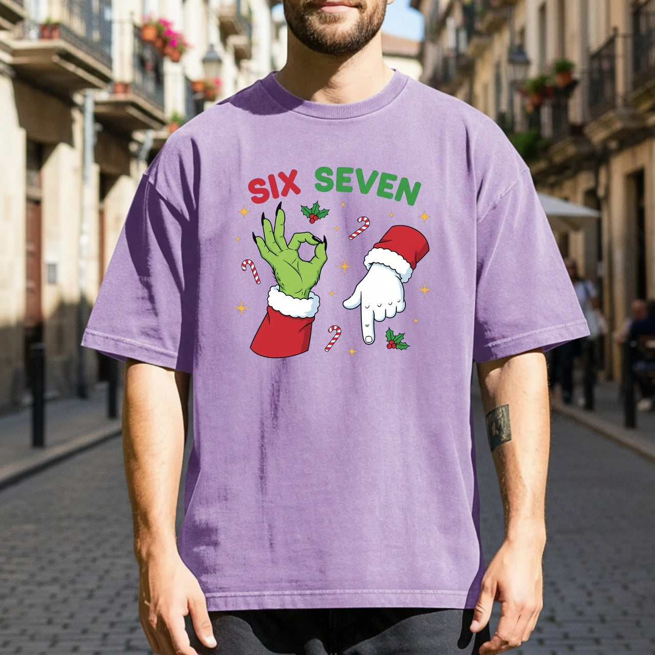 Six Seven Christmas T-Shirt – Funny Holiday Meme Graphic Tee