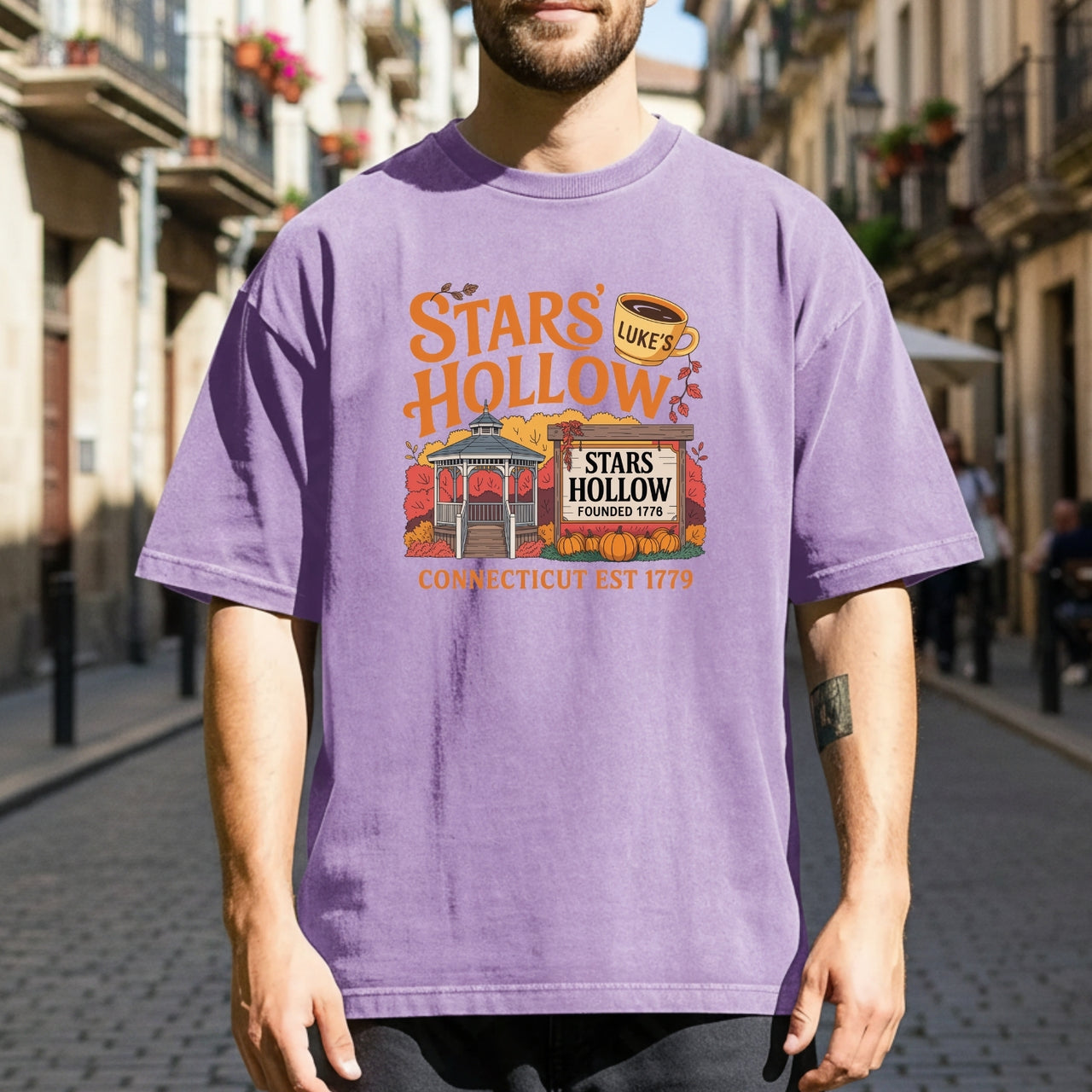 Stars Hollow T-Shirt – Retro Coffee Lover Tee – Vintage Small Town Graphic Design