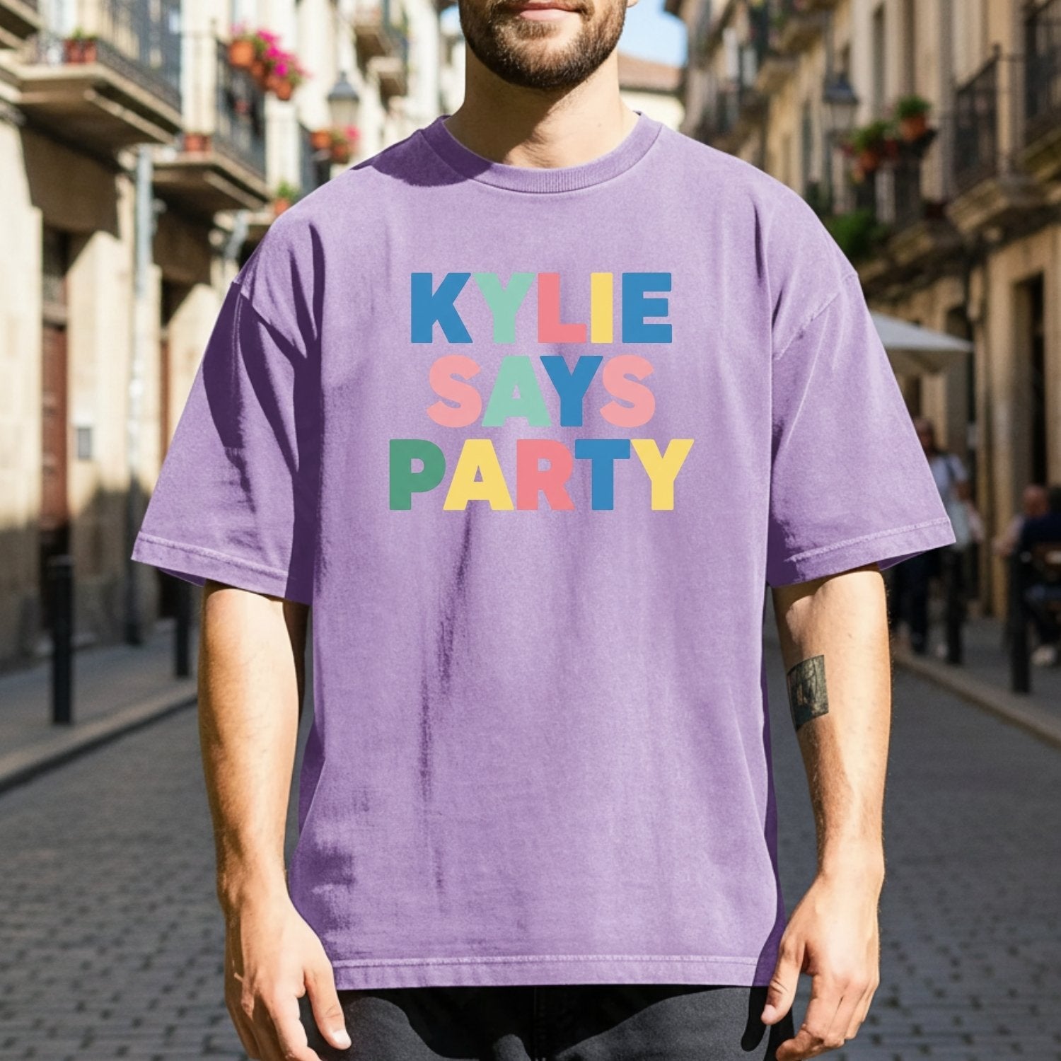 Kylie Says Party Shirt – Retro Disco Pop-Inspired Graphic Tee