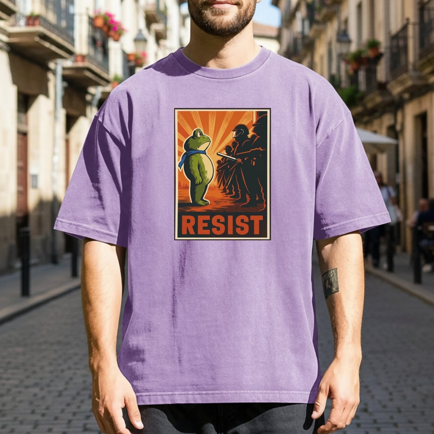 Portland Frog Shirt – Funny Rebel Graphic Tee – No Kings in America Parody Design