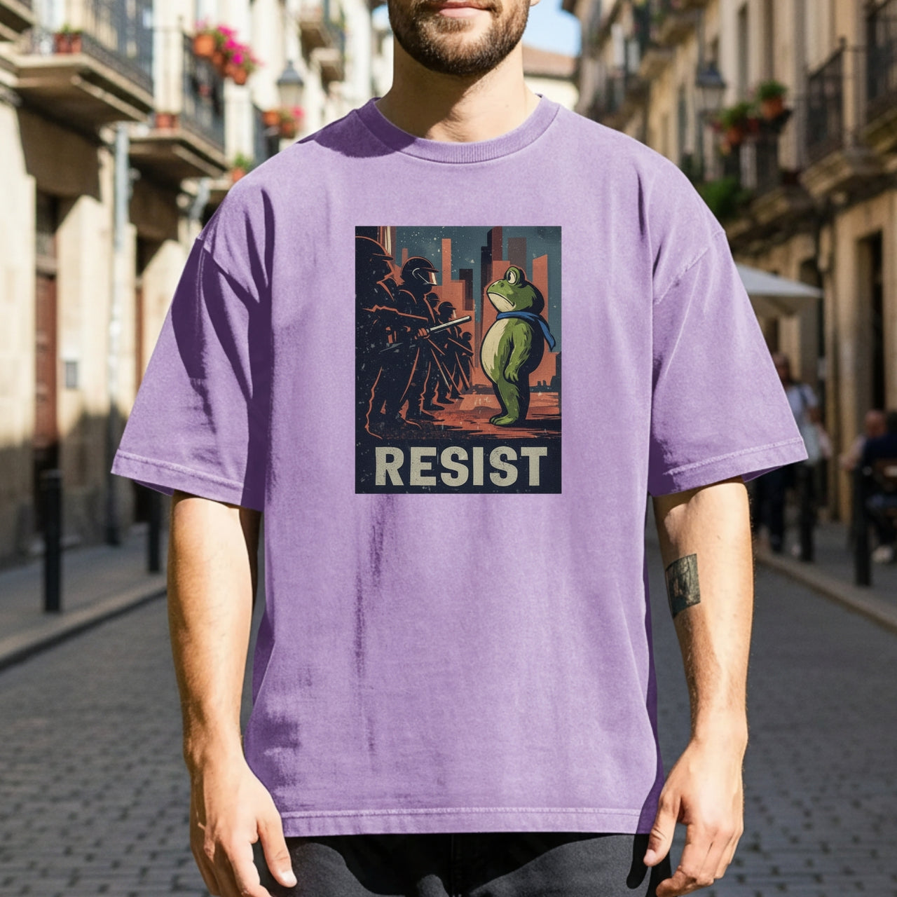 Resist Portland Frog Shirt – Funny Rebel Graphic Tee – No Kings Freedom Design