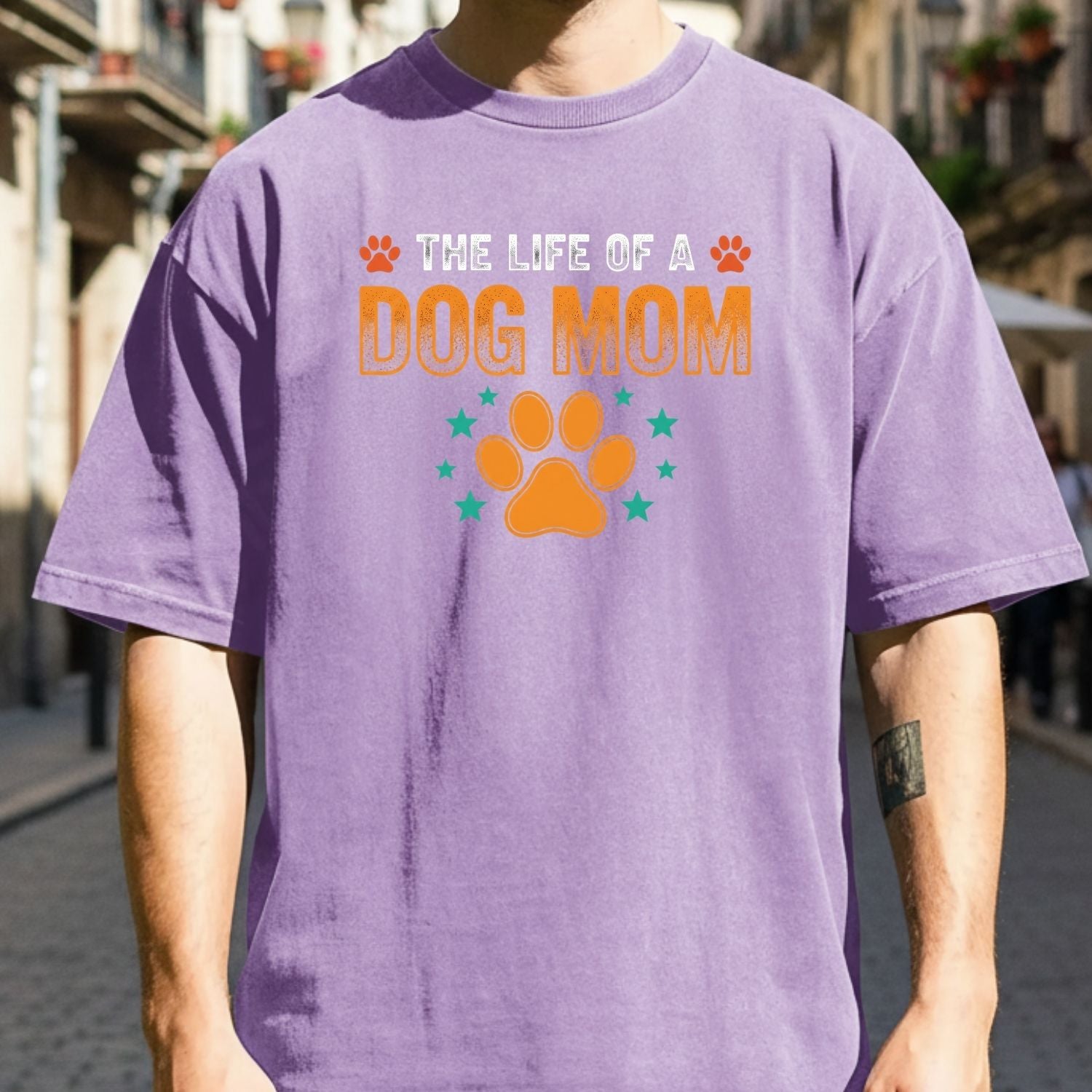 The Life of a Dog Mom Shirt - Dog Mom Showgirl Tee - Cute Dog Mama Graphic T-Shirt