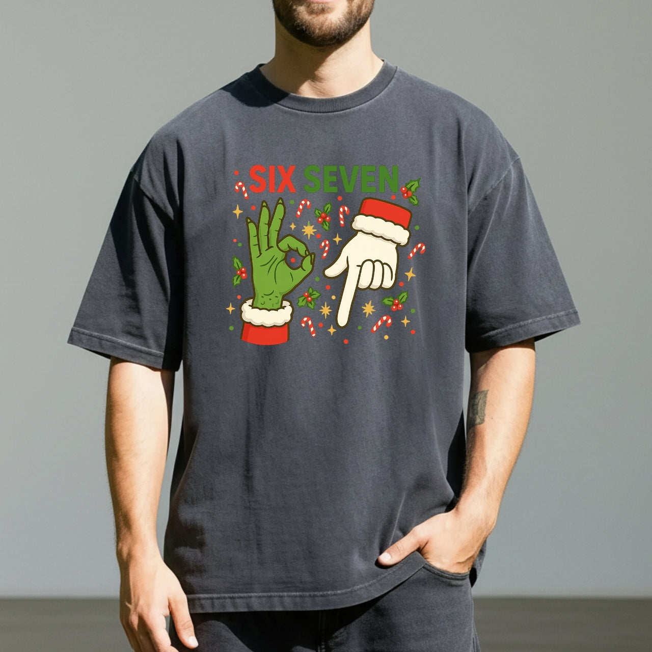 6 7 Meme Christmas Tee – Funny Santa Holiday Graphic Shirt