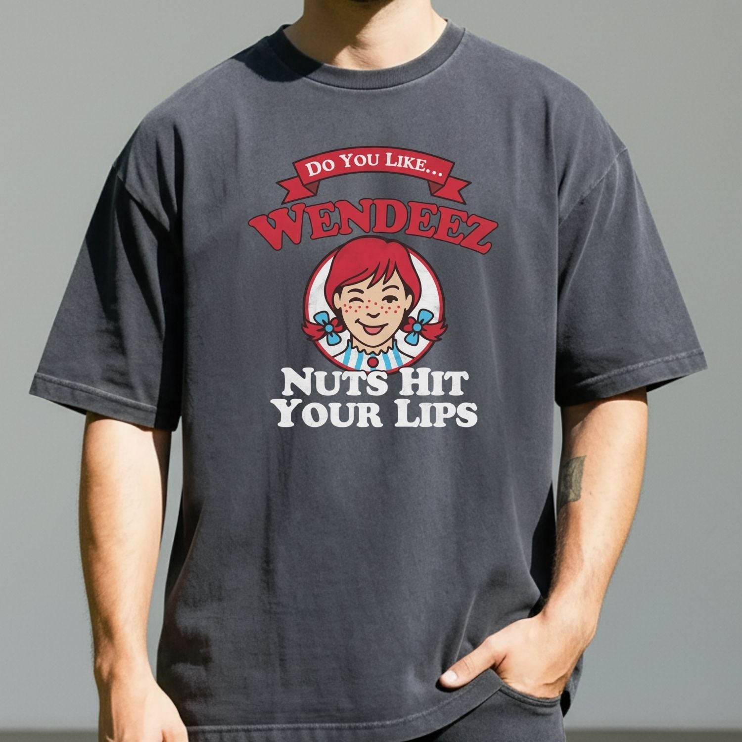 Wendeez Nuts Hit Your Lips Funny Retro Meme Shirt – Cheeky Humor Tee, Embarrassing Joke Gift for Adults
