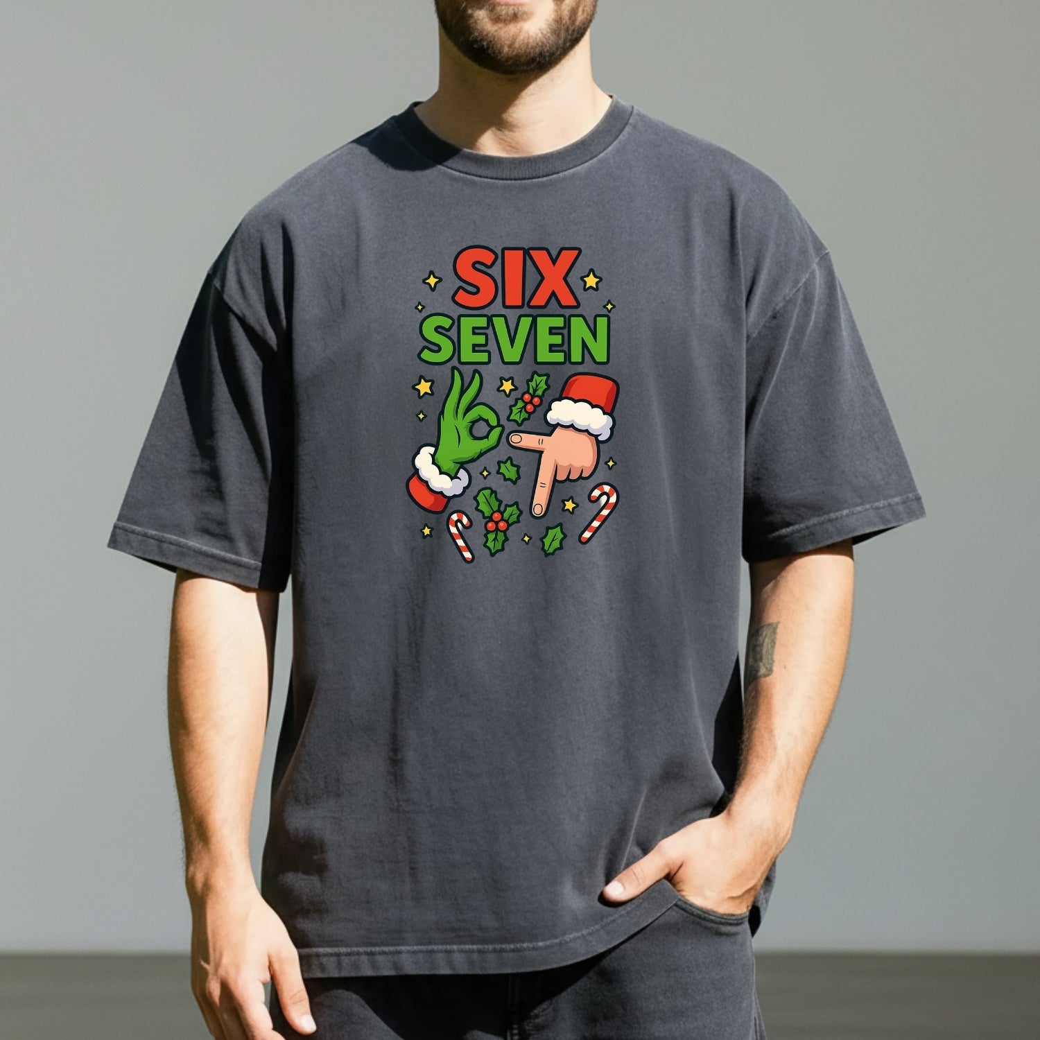 Santa Meme T-Shirt – Six Seven Holiday Humor Graphic Tee