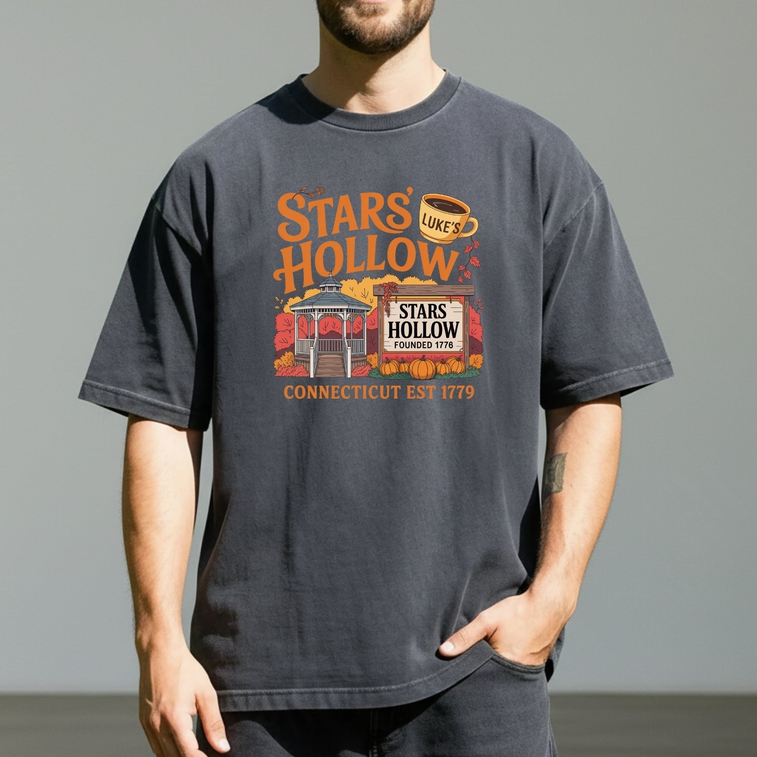 Stars Hollow T-Shirt – Retro Coffee Lover Tee – Vintage Small Town Graphic Design