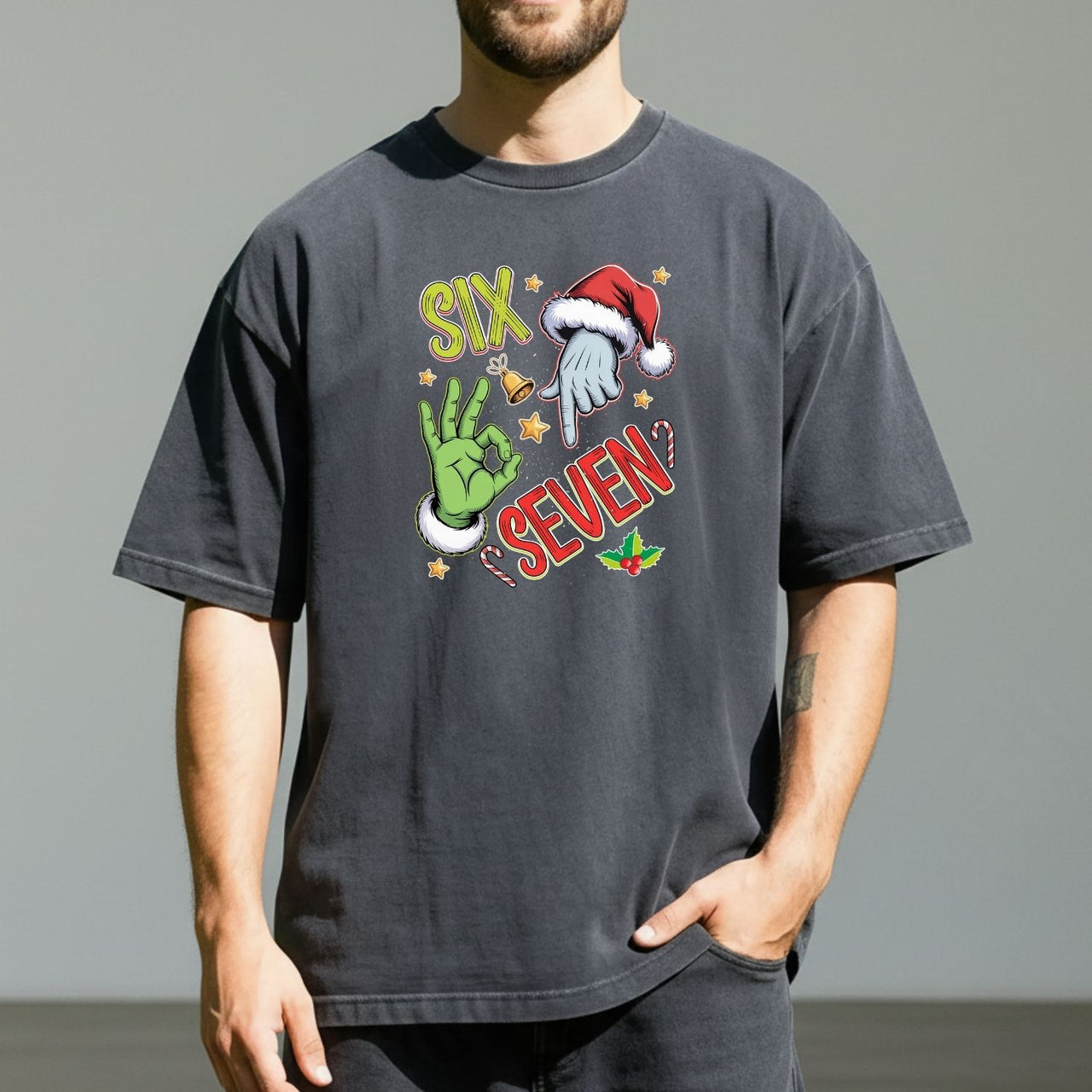 6 7 Christmas T-Shirt – Funny Santa Meme Holiday Tee