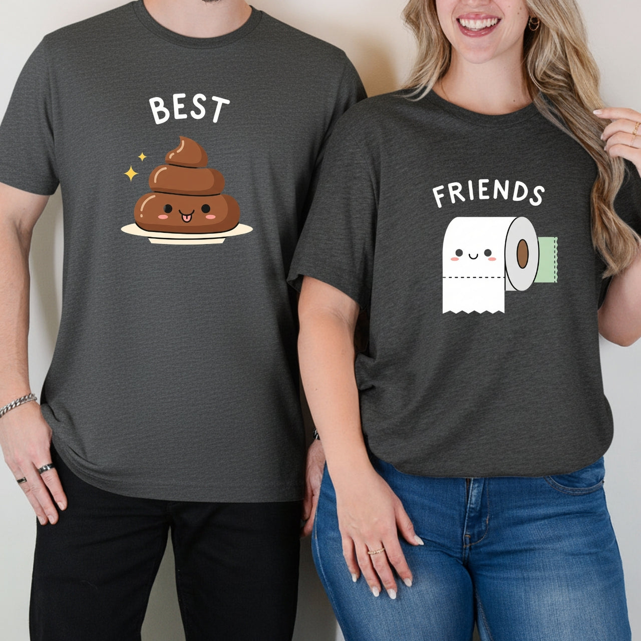Best Friends Girl Poop Letter Matching T-Shirts For Besties