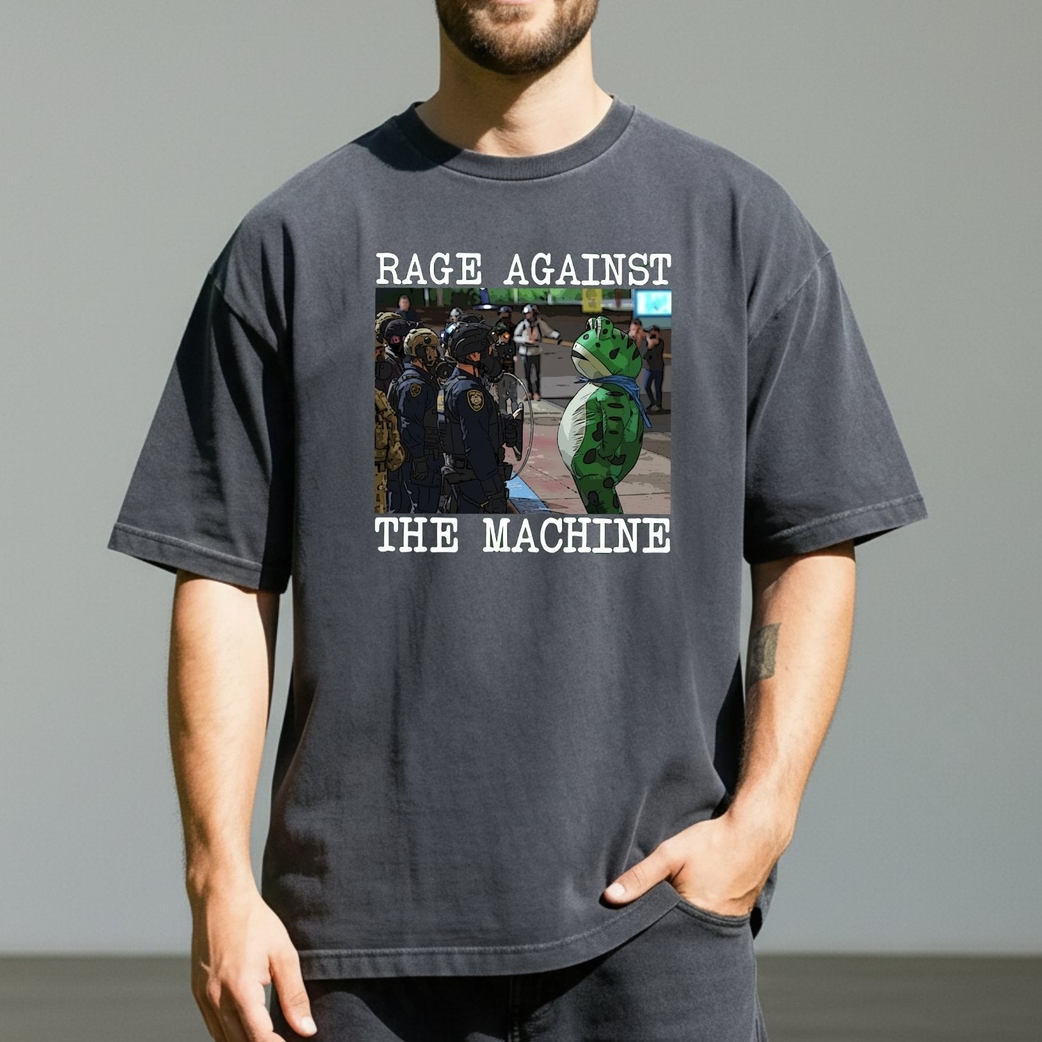 Portland Frog Protest Shirt – Vintage Activist-Inspired Graphic Tee