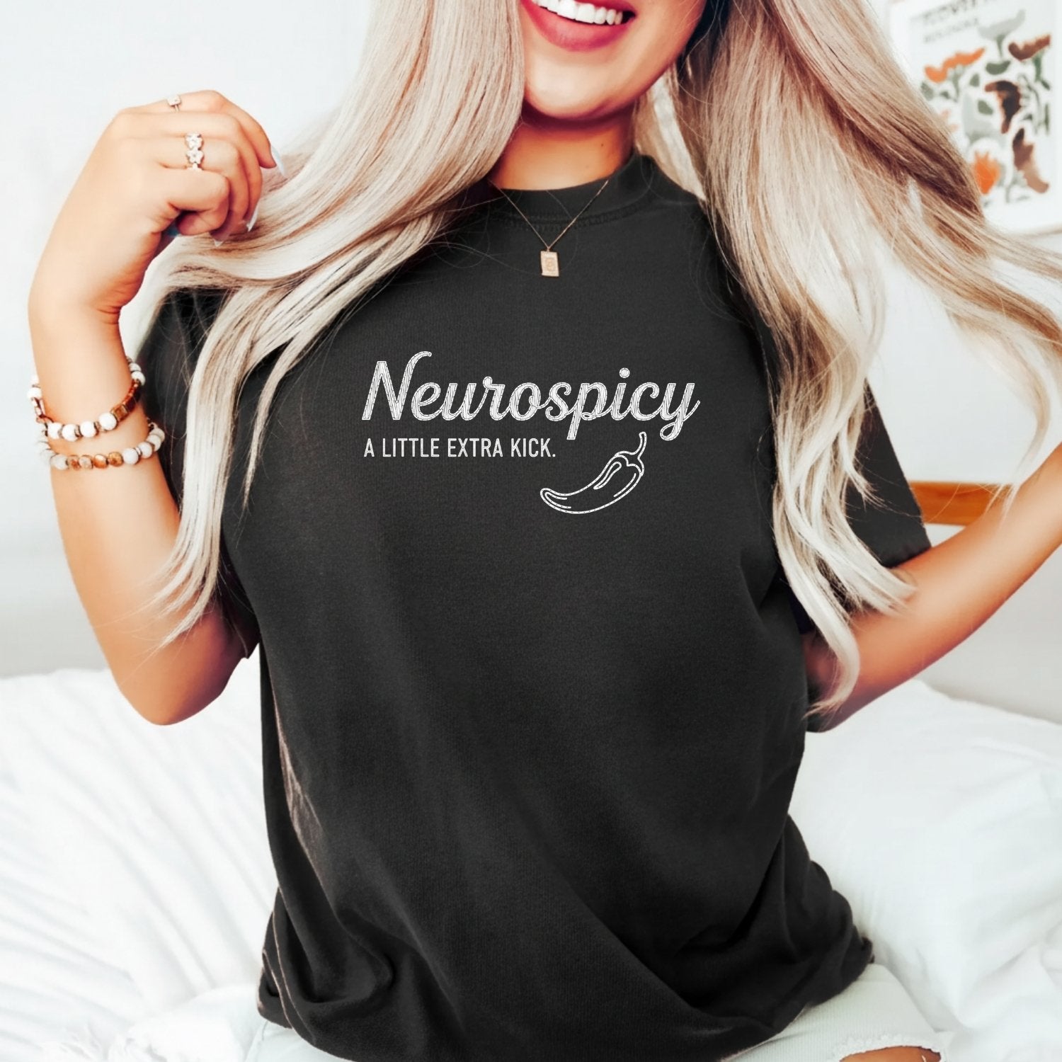 Neurospicy Shirt – Funny A Little Extra Kick Graphic Tee