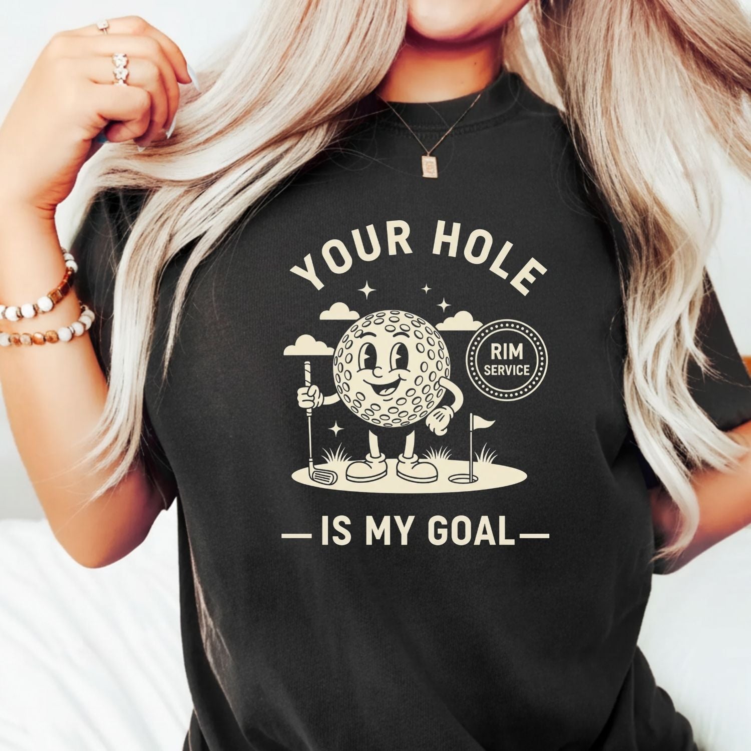 Funny Your Hole is My Goal T-Shirt - Inappropriate Humor Tee - Golf Gift Shirt for Men and Women