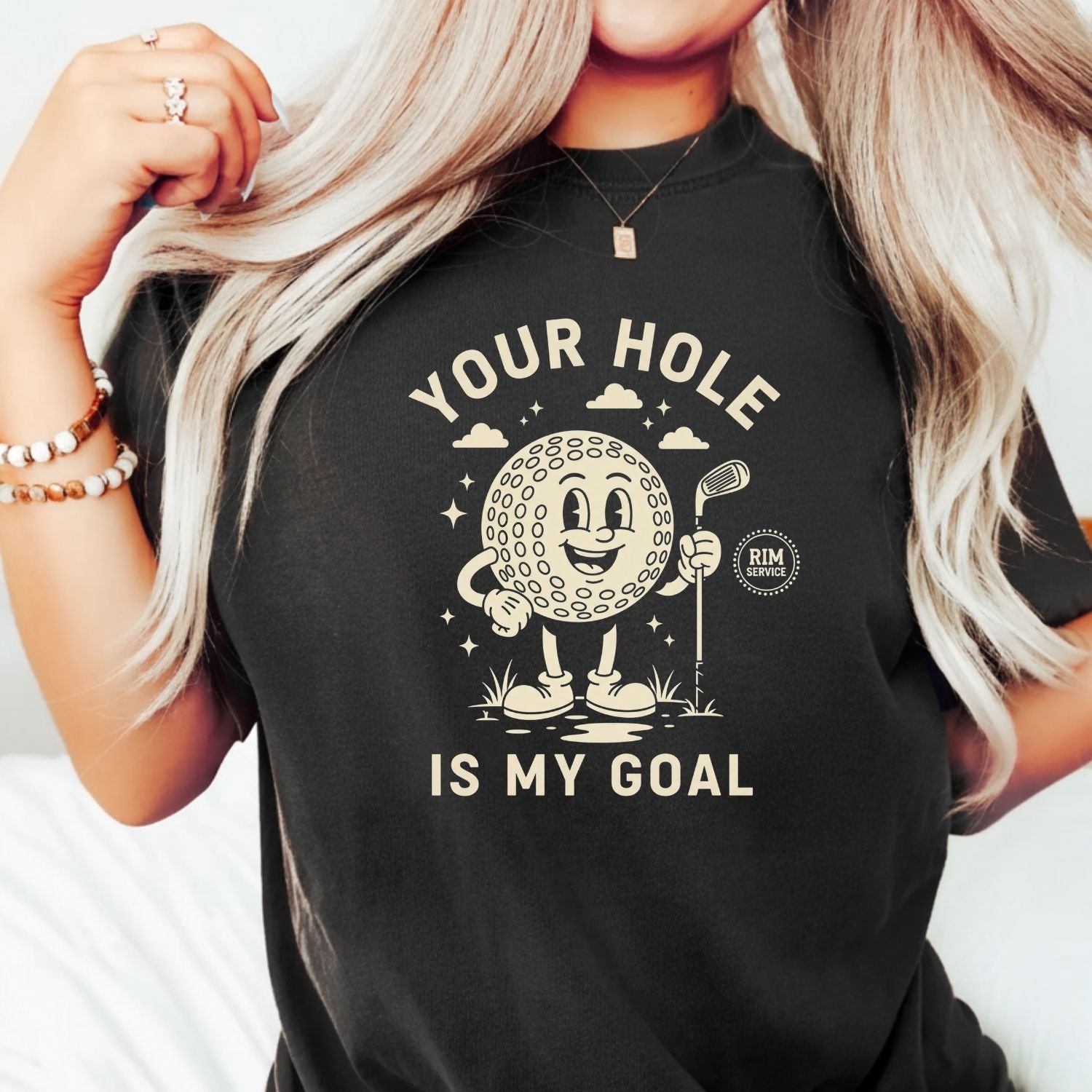 Your Hole is My Goal T-Shirt - Funny Adult Humor Tee - Unhinged Golf Graphic Shirt