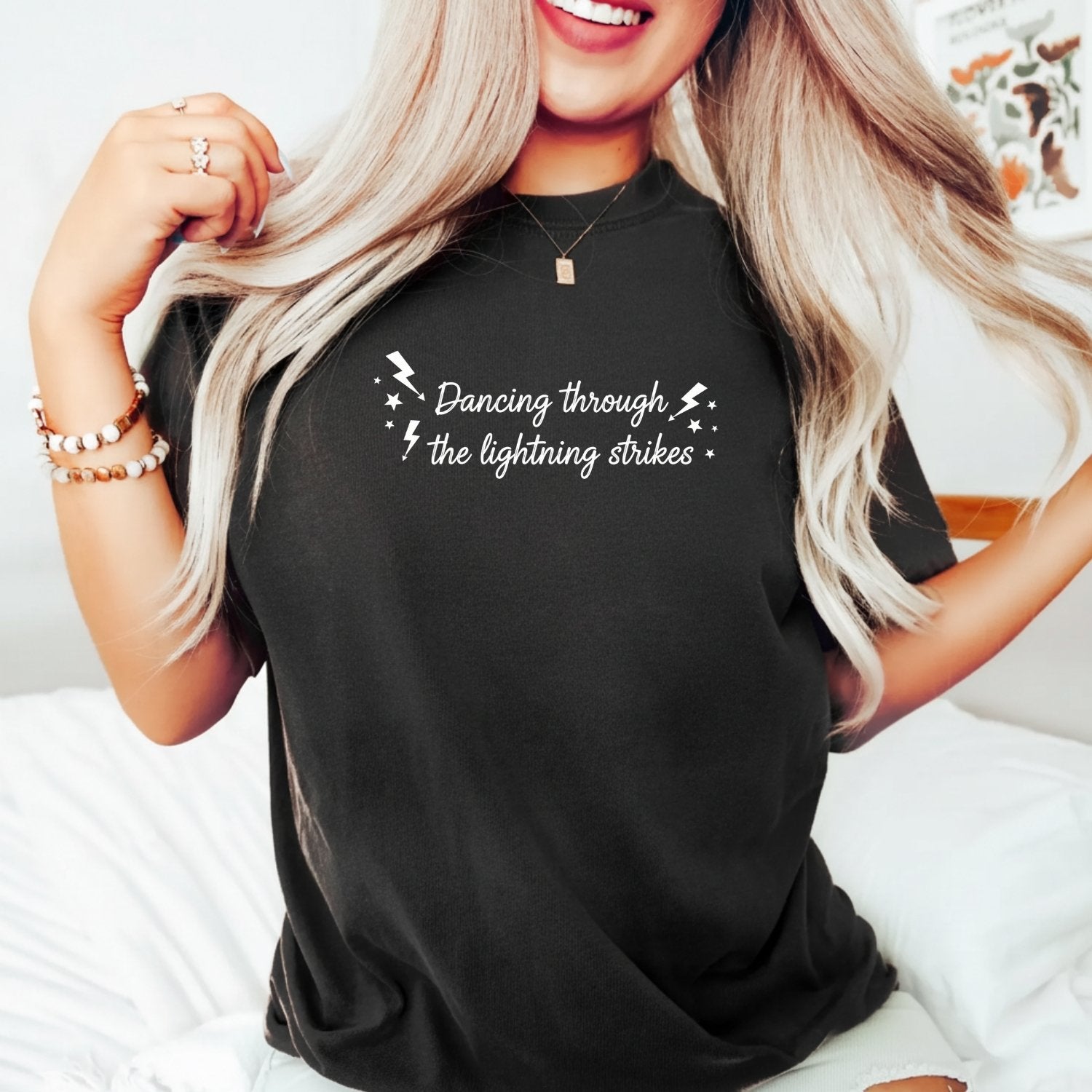 Showgirl Era T-Shirt – Dancing Through the Lightning Strikes Retro Tee