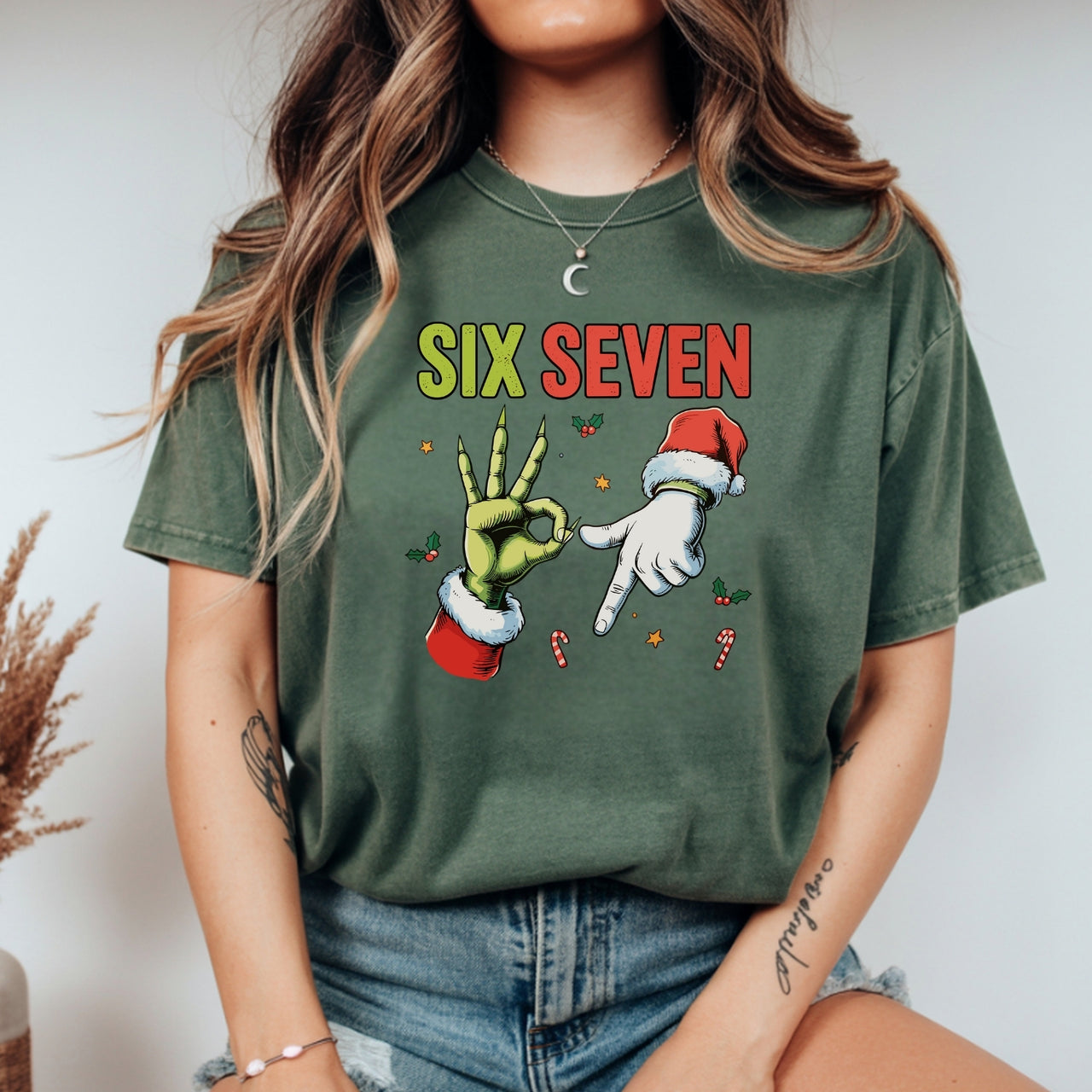 Six Seven Christmas Shirt – Funny Holiday Meme Graphic Tee