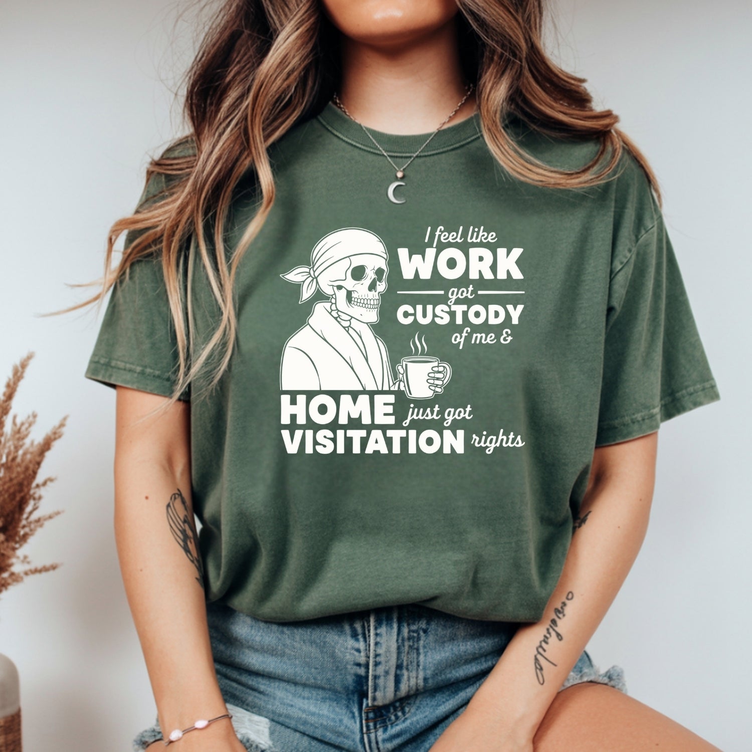 I Feel Like Work Got Custody of Me Shirt – Funny Office Humor Tee – Work Life Balance Graphic Top