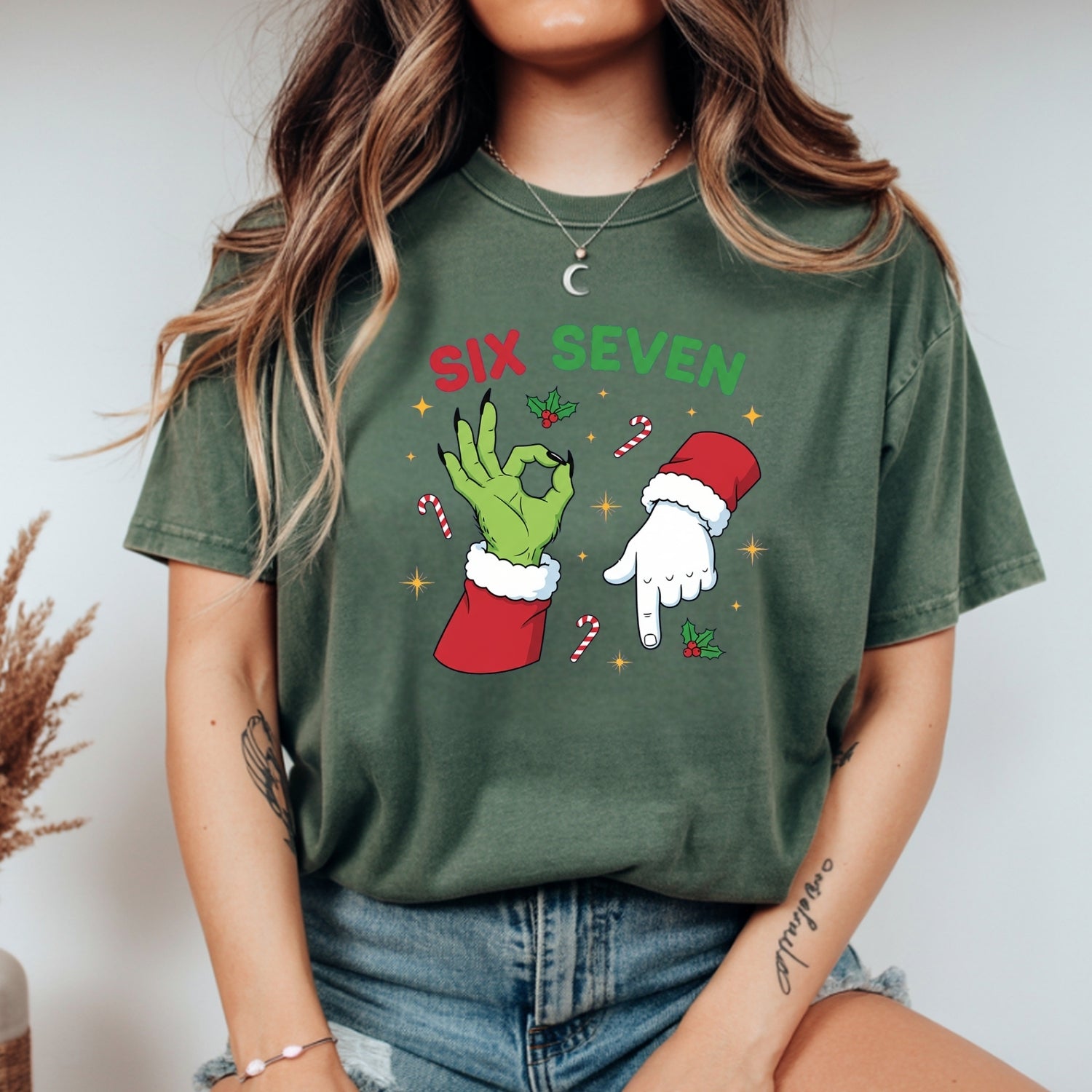 Six Seven Christmas T-Shirt – Funny Holiday Meme Graphic Tee