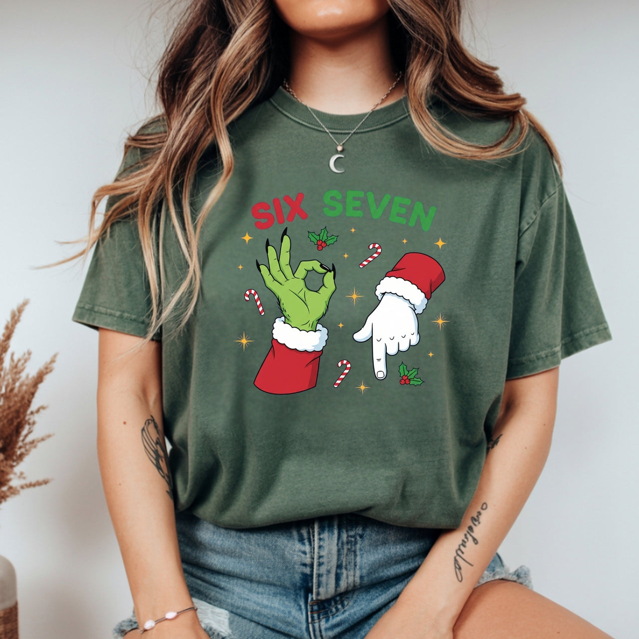 Six Seven Christmas T-Shirt – Funny Holiday Meme Graphic Tee