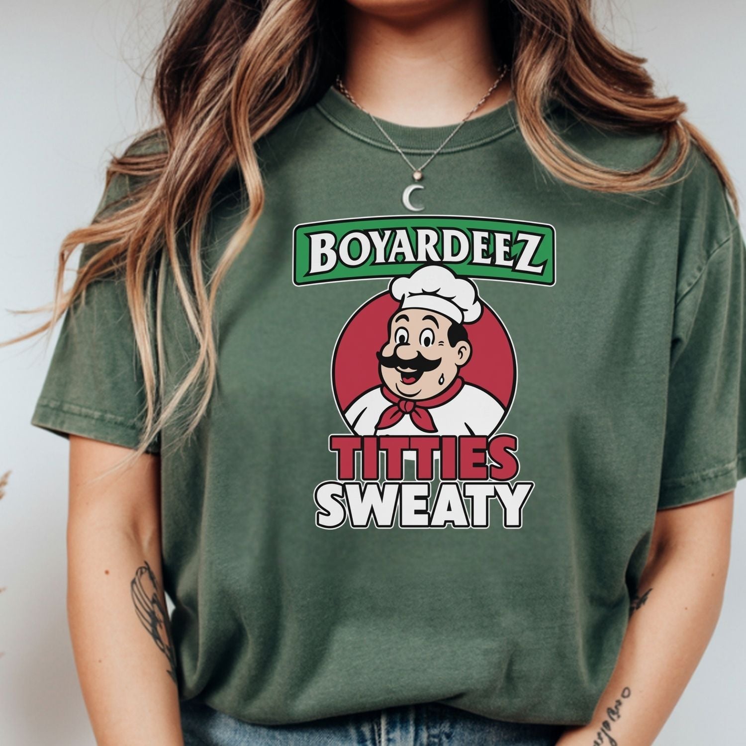 Retro Boyardeez Titties Sweaty Meme Tee - Funny Graphic T-Shirt - Extra Sweaty Edition Humor Shirt
