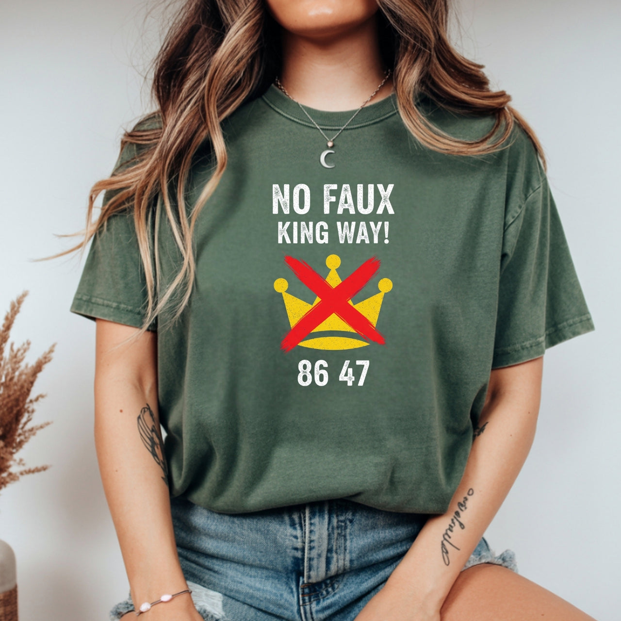 No Faux King Way 8647 Tee – Witty Wordplay Graphic Shirt