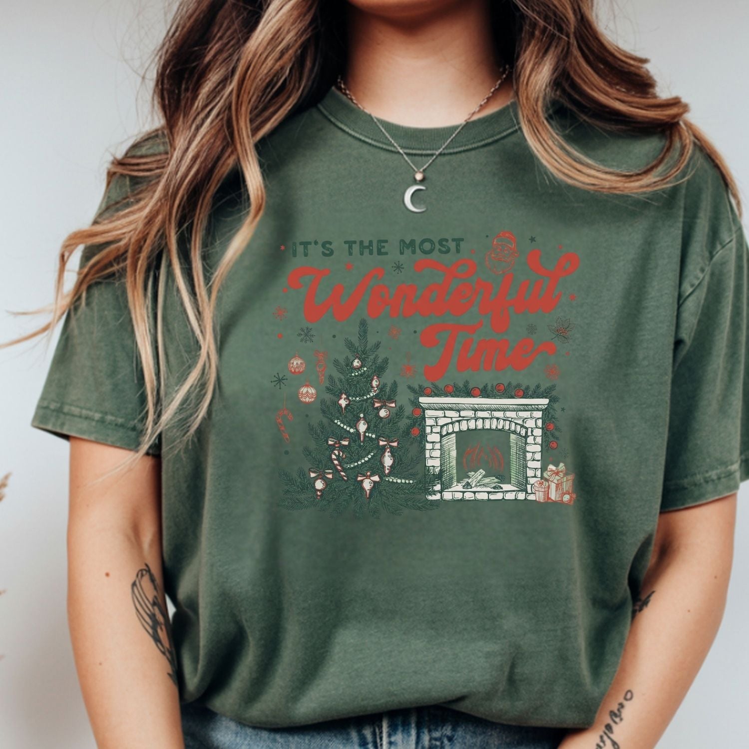 It’s The Most Wonderful Time T-Shirt - Christmas Holiday Tee - Festive Graphic Shirt for Adults