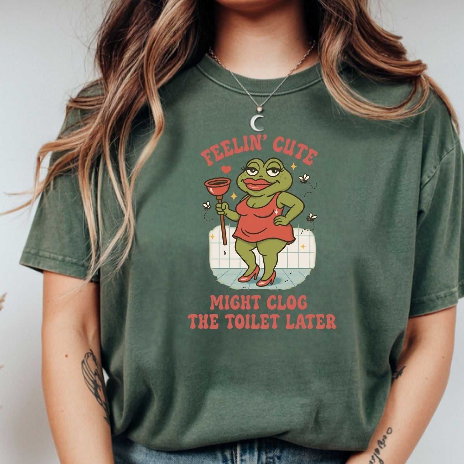Funny Shirt Swap T-Shirt - Feeling Cute Might Clog the Toilet Later - Embarrassing Humor Tee