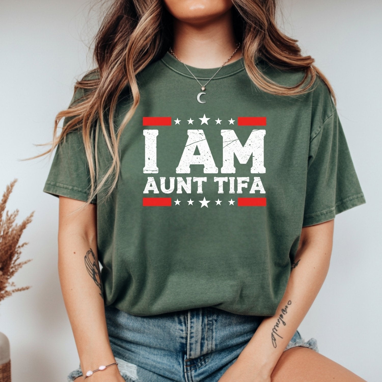 I Am Aunt Tifa T-Shirt – Cute Funny Meme Shirt for Women