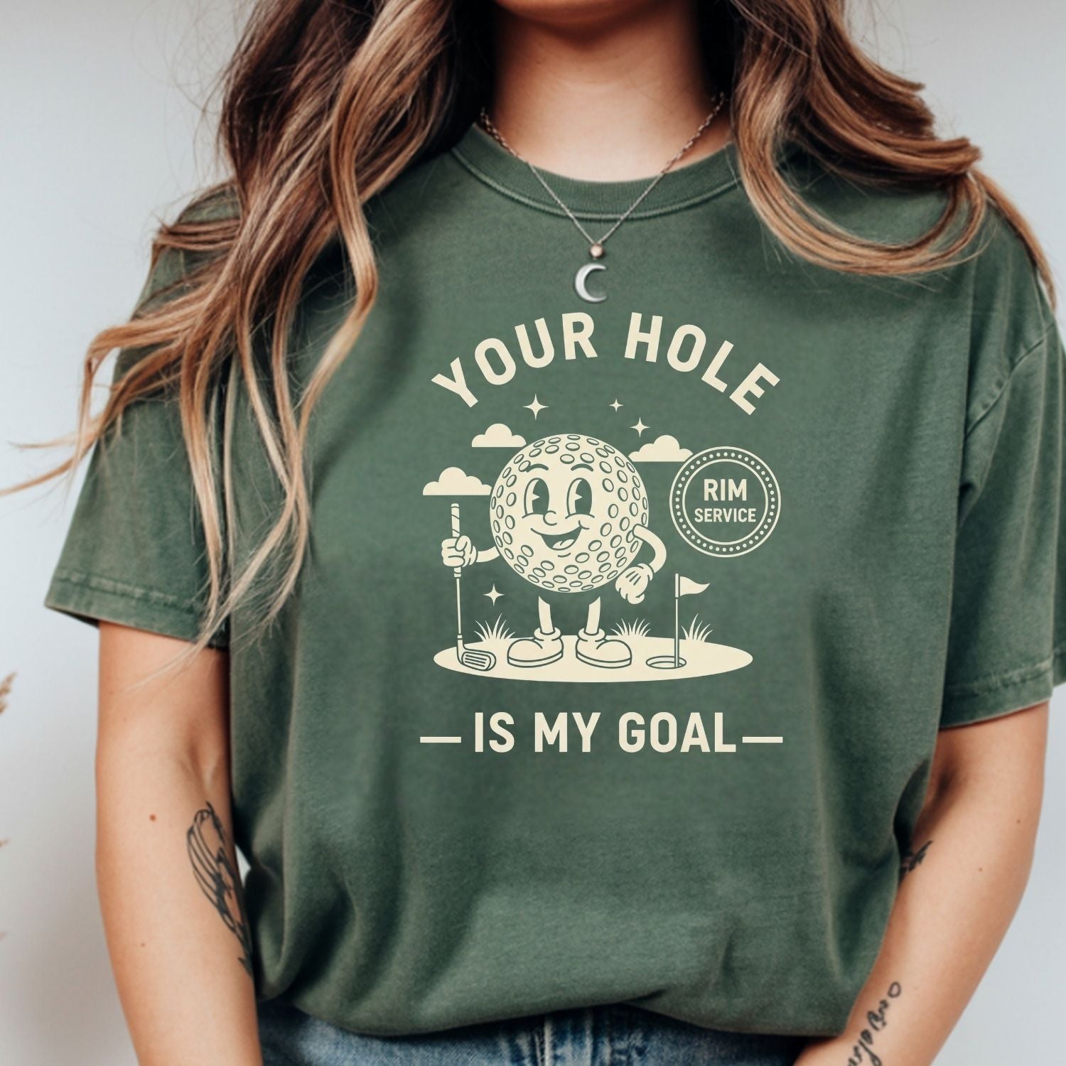 Funny Your Hole is My Goal T-Shirt - Inappropriate Humor Tee - Golf Gift Shirt for Men and Women