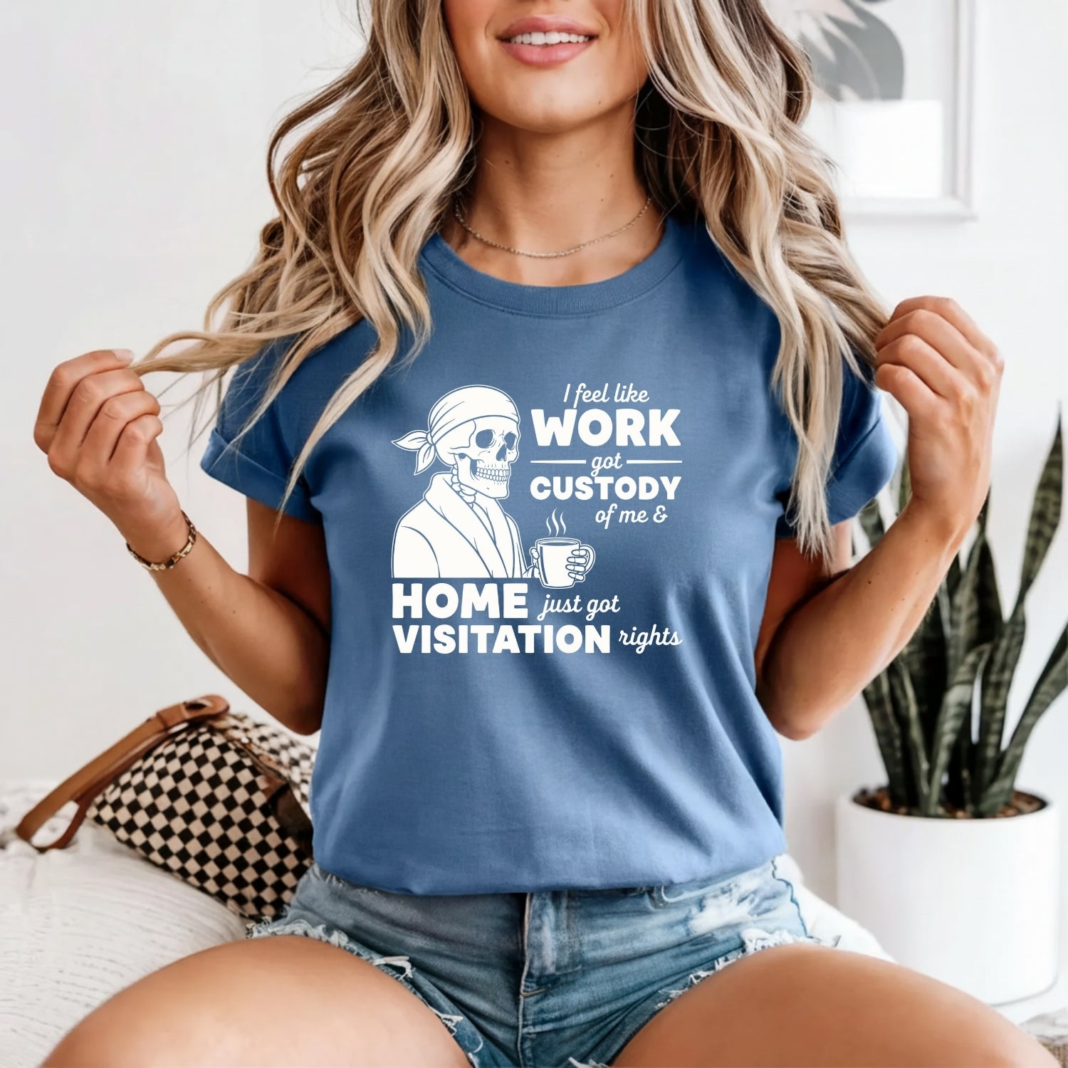 I Feel Like Work Got Custody of Me Shirt – Funny Office Humor Tee – Work Life Balance Graphic Top