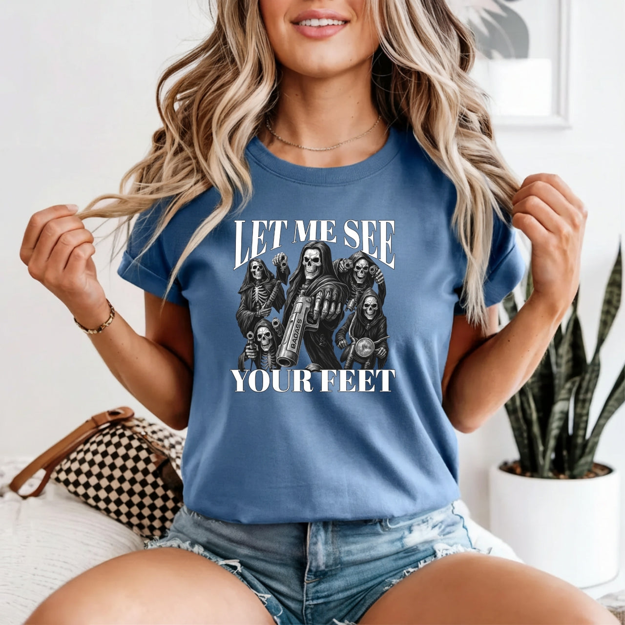 Let Me See Your Feet T-Shirt – Funny Awkward Meme Tee – Silly Internet Humor