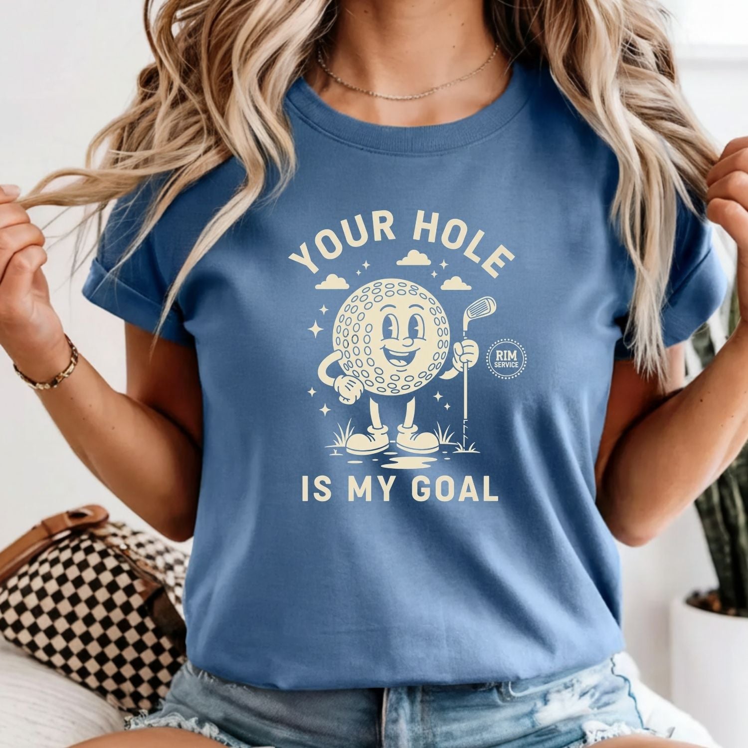 Your Hole is My Goal T-Shirt - Funny Adult Humor Tee - Unhinged Golf Graphic Shirt