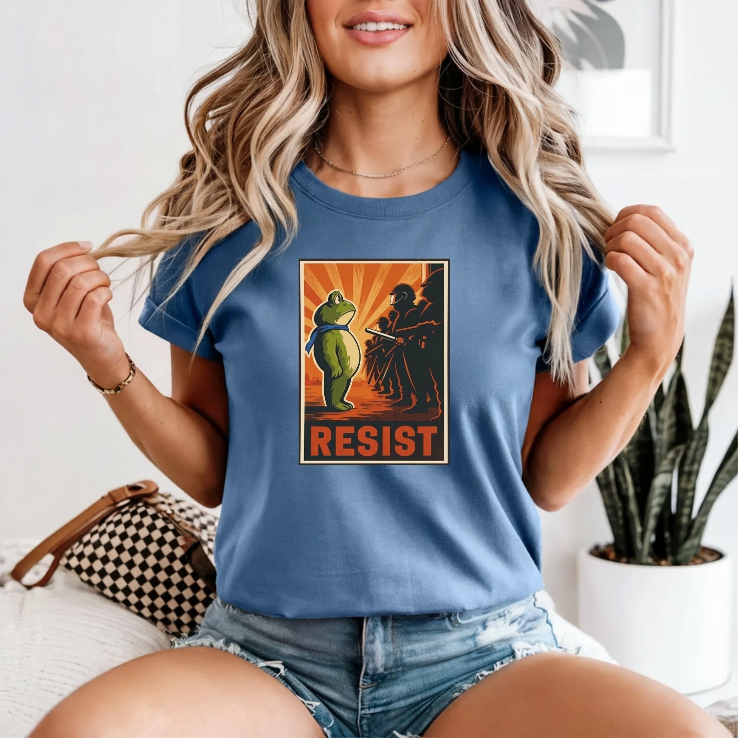 Portland Frog Shirt – Funny Rebel Graphic Tee – No Kings in America Parody Design