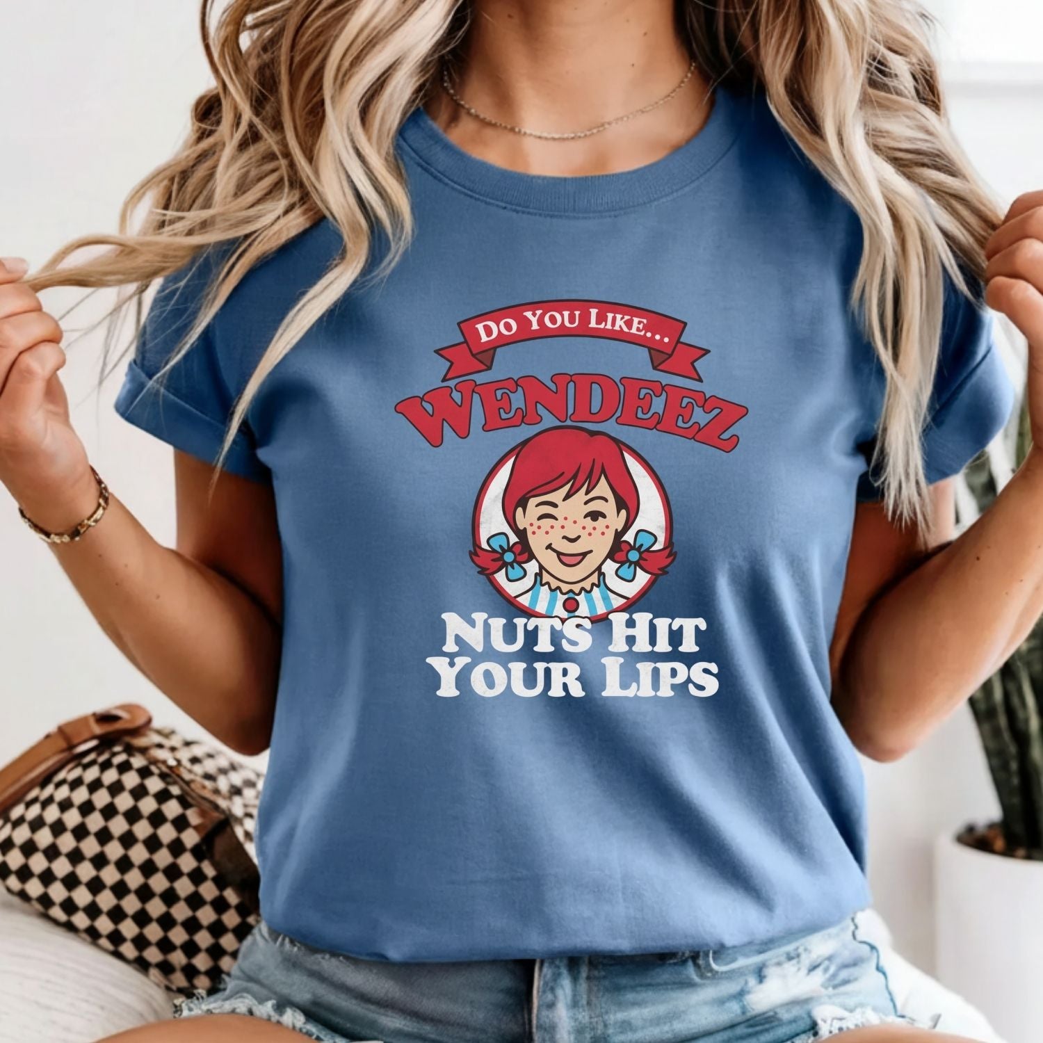 Wendeez Nuts Hit Your Lips Funny Retro Meme Shirt – Cheeky Humor Tee, Embarrassing Joke Gift for Adults