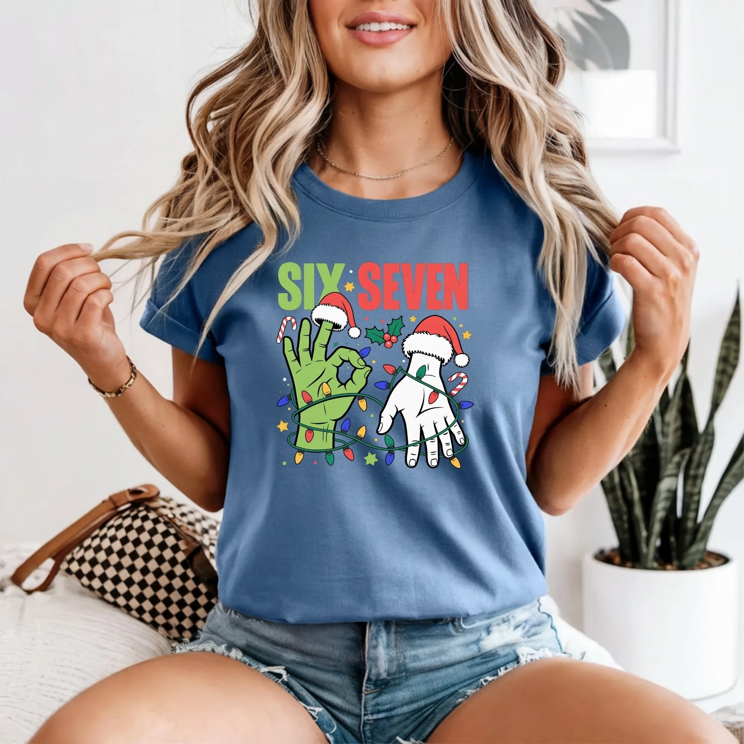 6 7 Christmas Shirt – Funny Santa Meme Holiday Tee