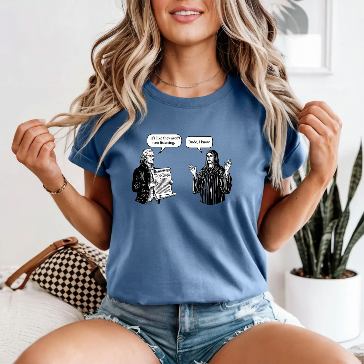 George and Jesus Tee – Retro USA Inspired Graphic Shirt – Vintage Patriotic Design