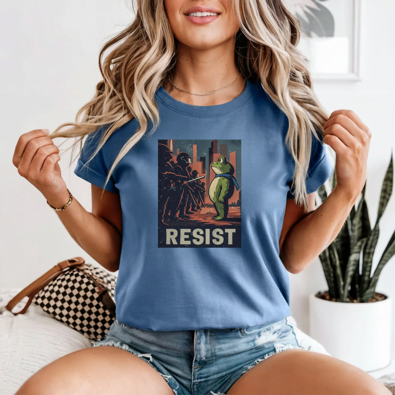Resist Portland Frog Shirt – Funny Rebel Graphic Tee – No Kings Freedom Design