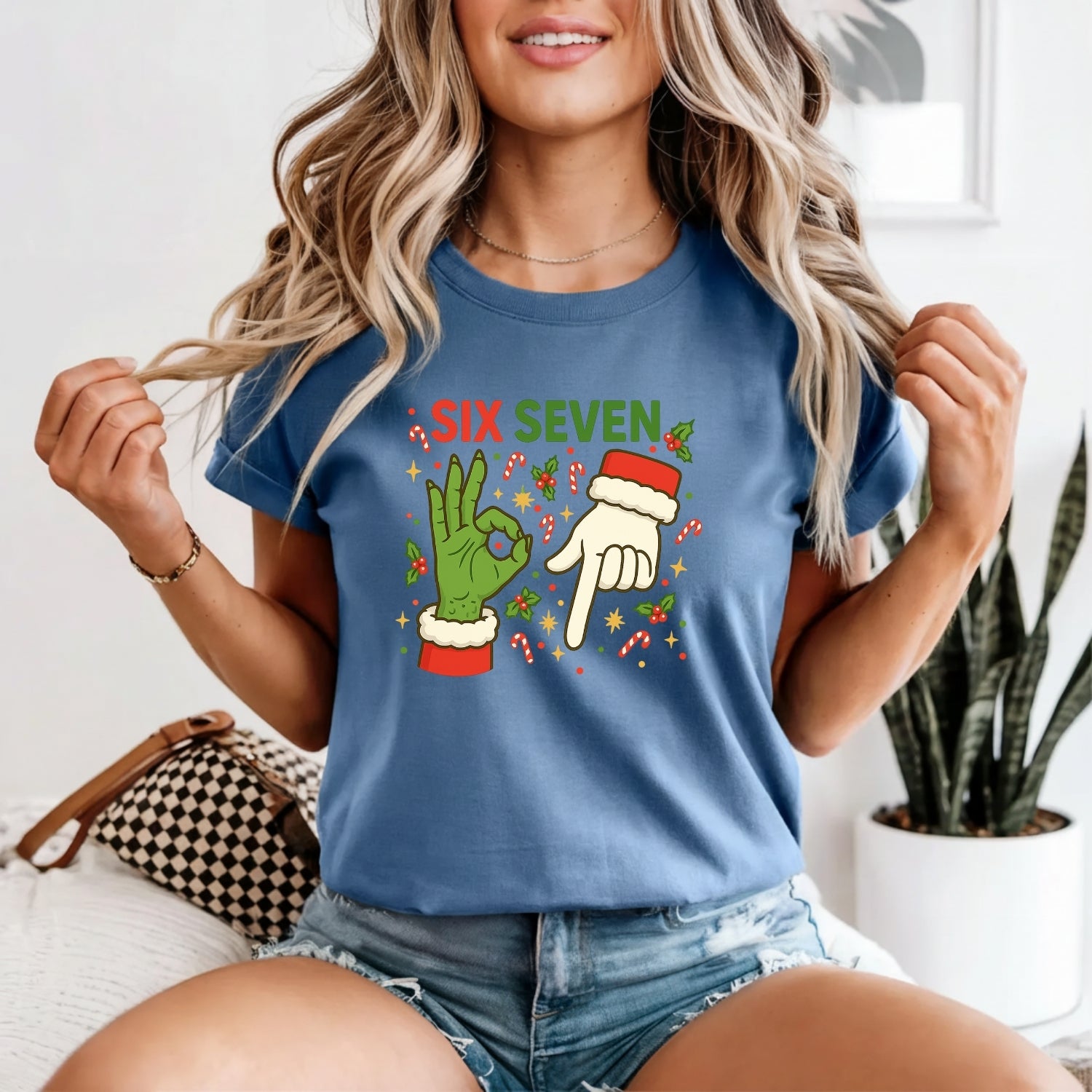 6 7 Meme Christmas Tee – Funny Santa Holiday Graphic Shirt