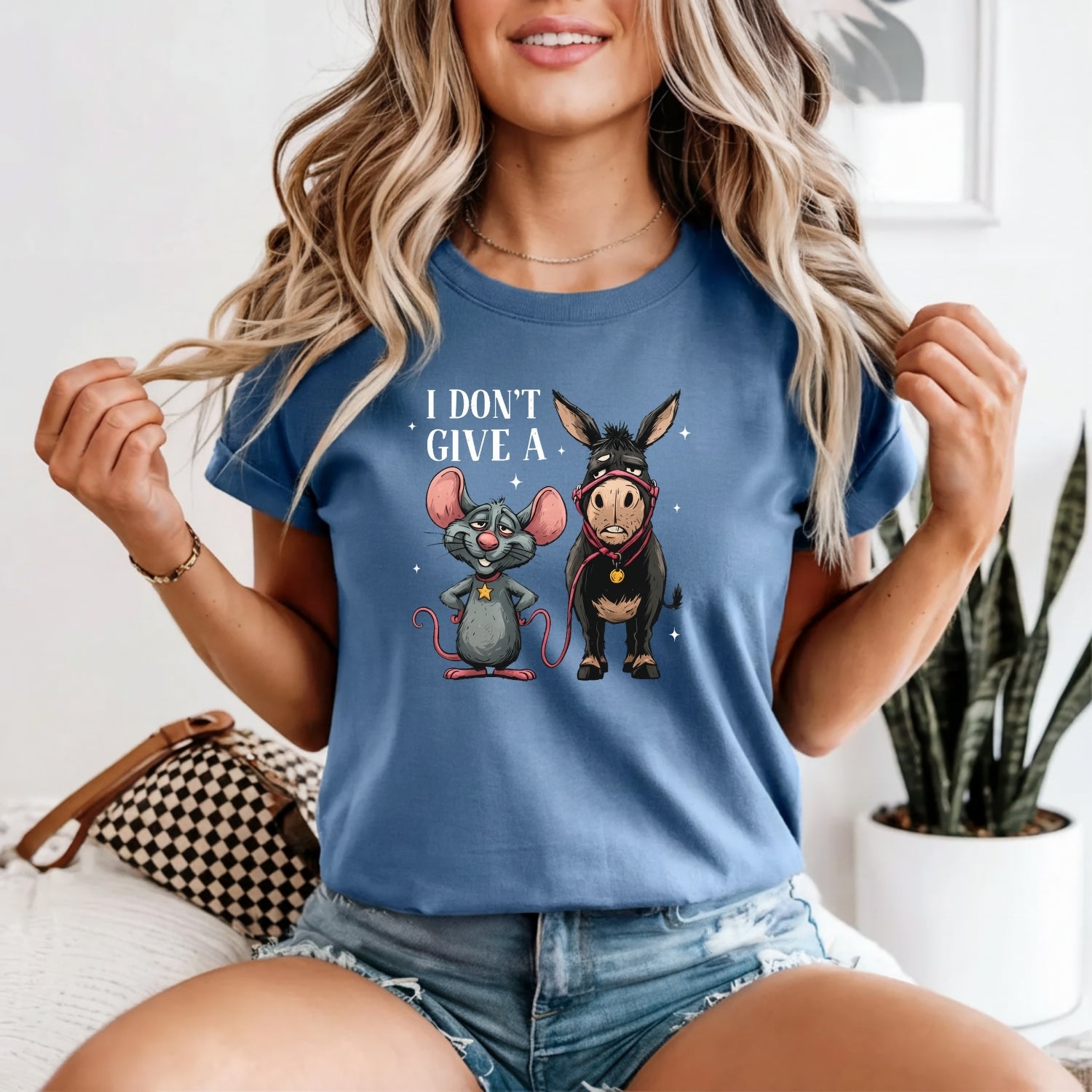 I Don’t Give a Rat’s Tail Shirt – Funny Sarcastic Donkey Tee – Trending Humor Design