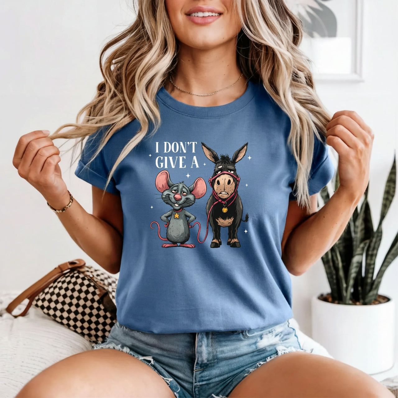 I Don’t Give a Rat’s Tail Shirt – Funny Sarcastic Donkey Tee – Trending Humor Design