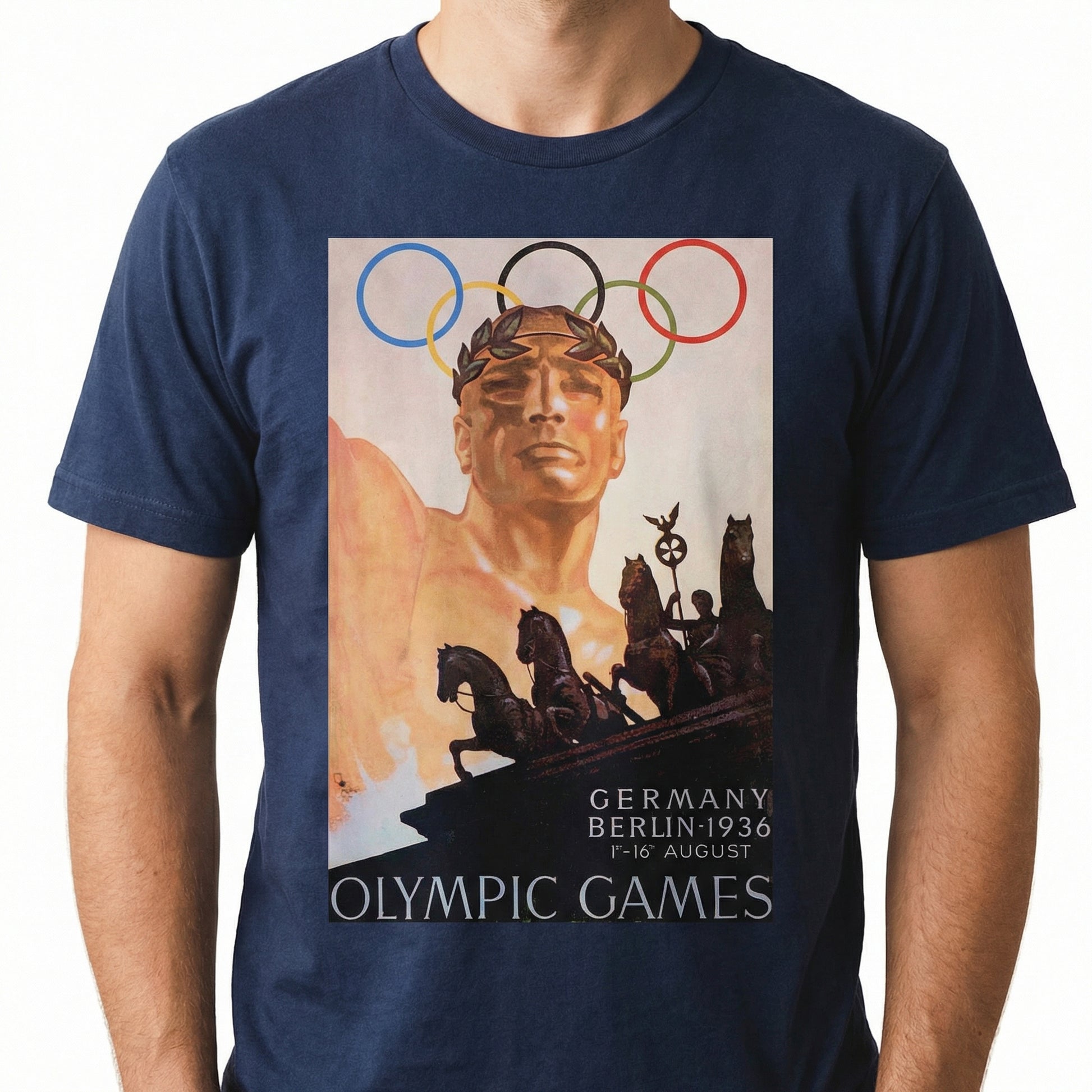 1936 Historic Games Inspired T-Shirt – Vintage Athletic Event Graphic Tee
