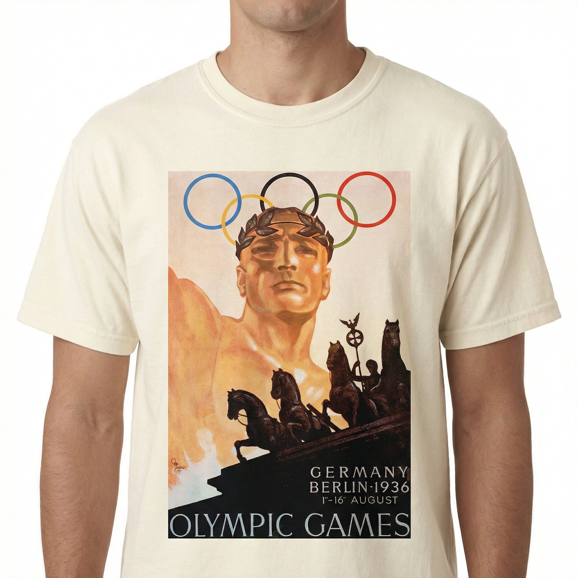 1936 Historic Games Inspired T-Shirt – Vintage Athletic Event Graphic Tee