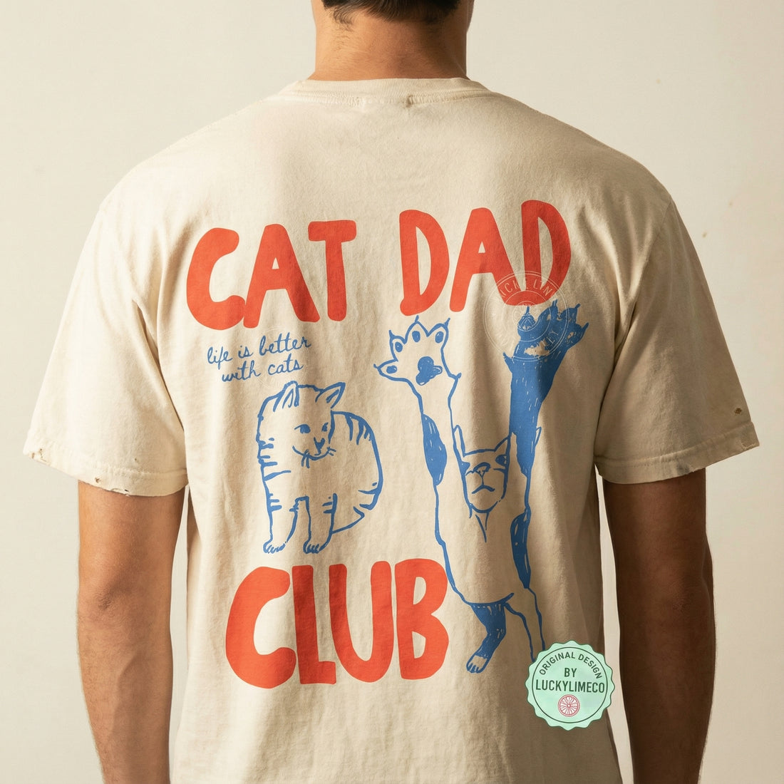 Cat Dad Club Graphic T-Shirt - Funny Cat Lover Pet Parent Tee