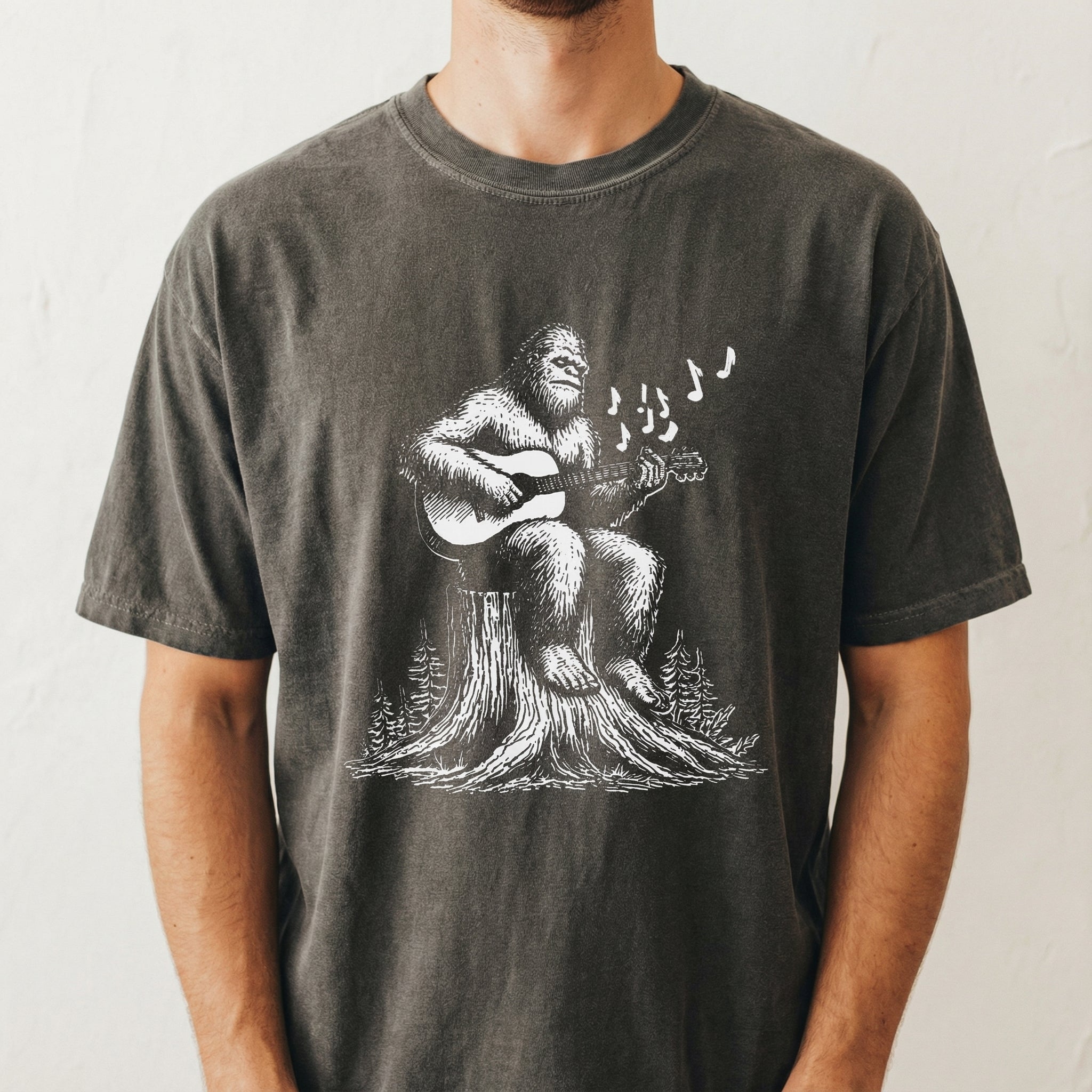 Retro Bigfoot Guitar Graphic T-Shirt - Funny 90s Vintage Tee