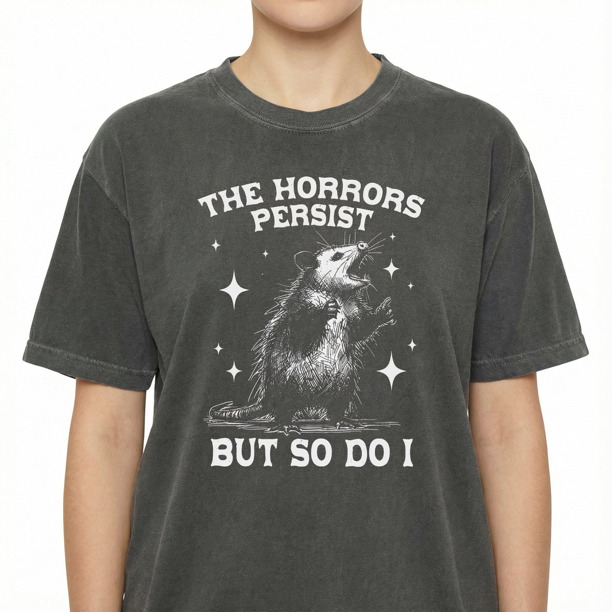 Retro Funny Possum Graphic T-Shirt - Vintage 90s Humor Tee