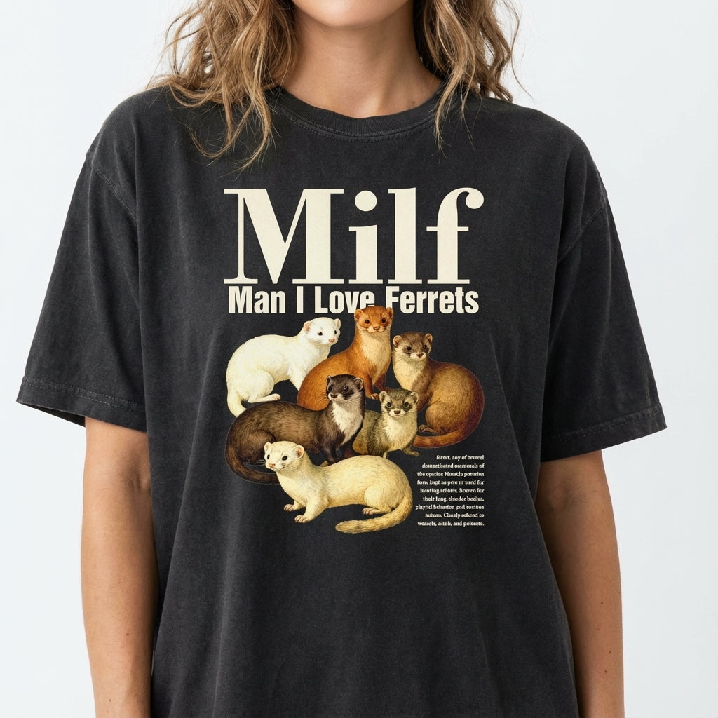 Funny Ferret Meme Graphic T-Shirt - Vintage Style Unisex Tee