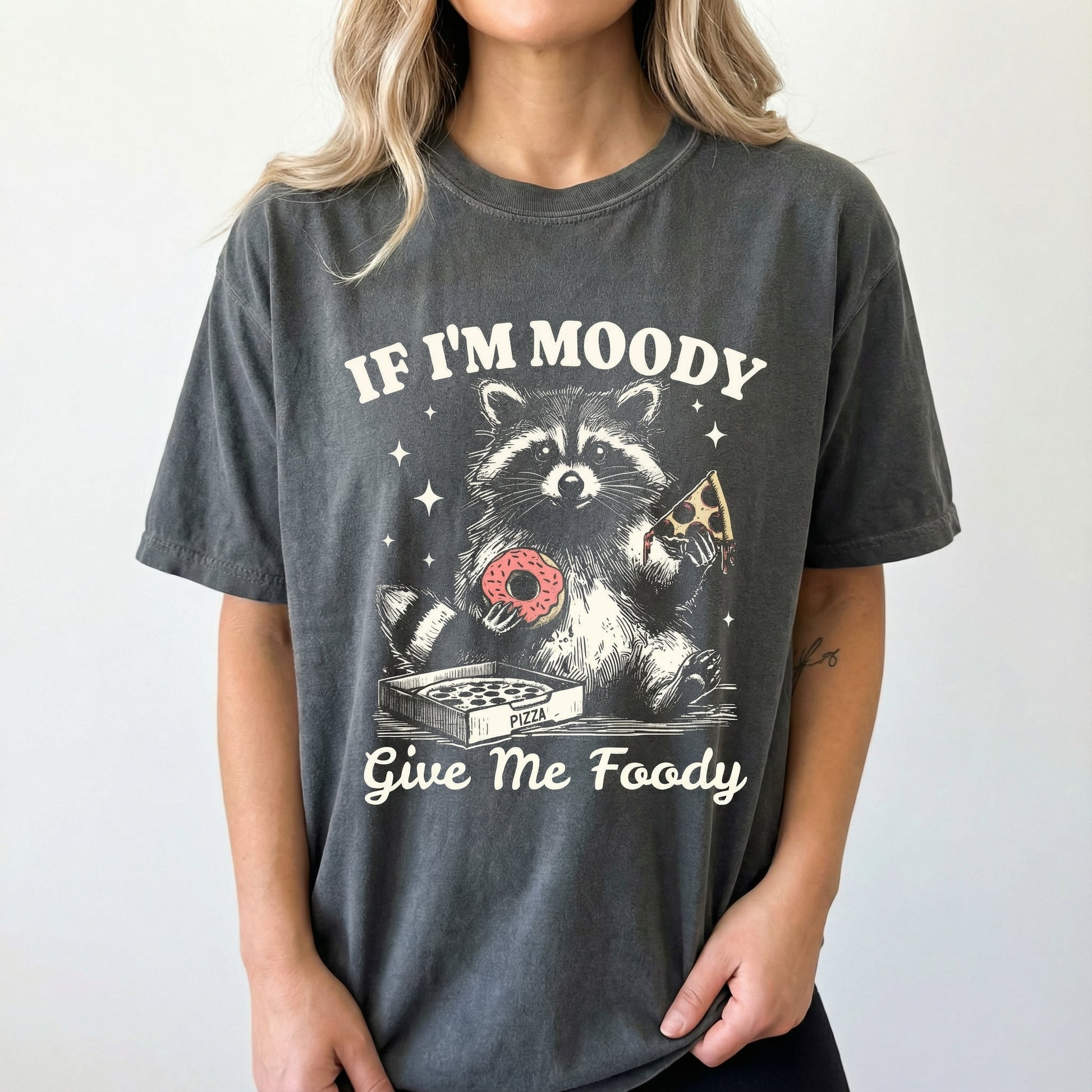 Retro Raccoon Graphic T-Shirt - Funny Food Lover Meme Tee