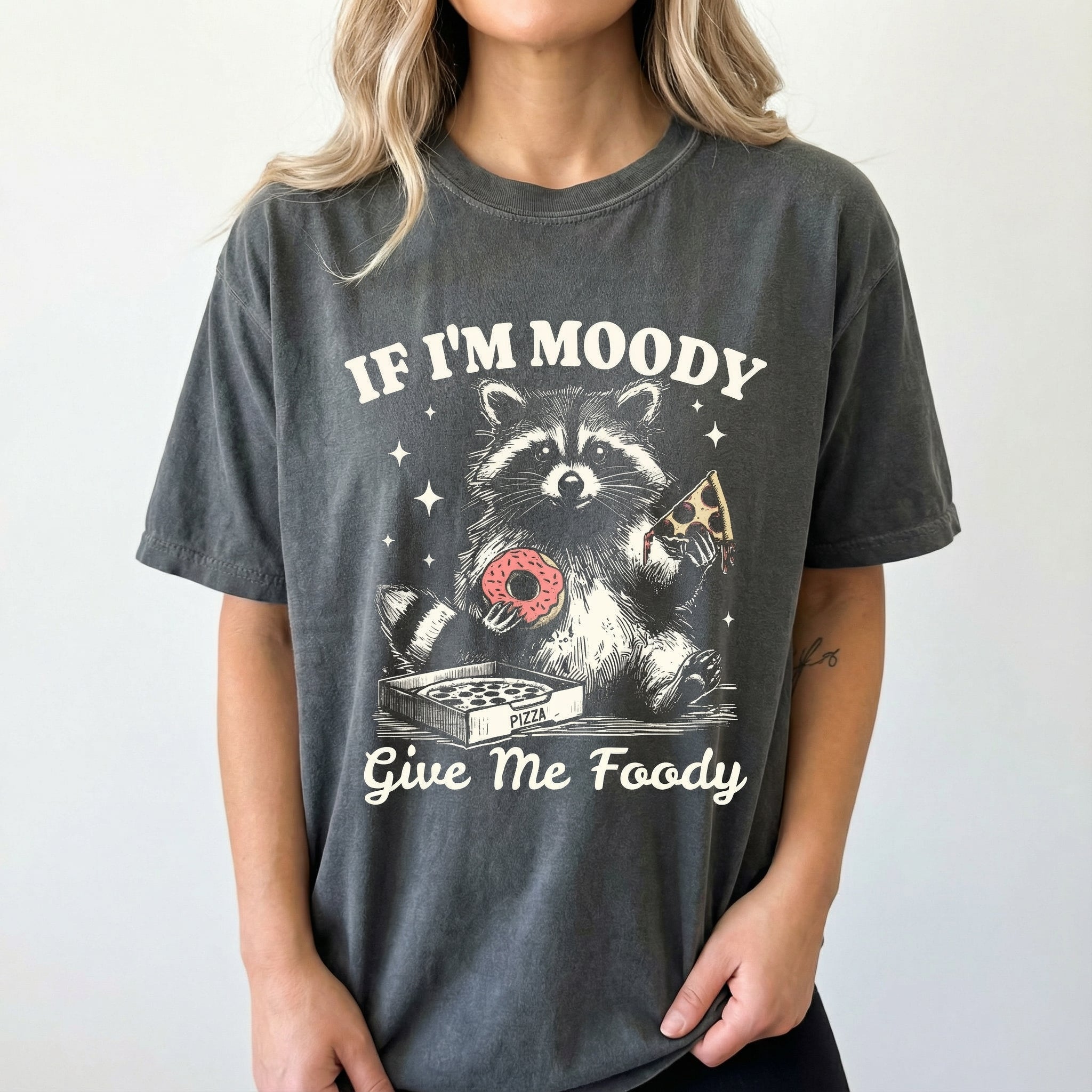 Retro Raccoon Graphic T-Shirt - Funny Food Lover Meme Tee