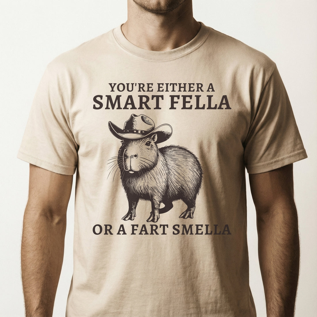 Retro Smart Fella Capybara Graphic T-Shirt - Funny 90s Style Tee