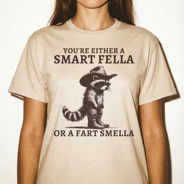 Retro Smart Fella Raccoon Graphic T-Shirt - Funny 90s Style Tee